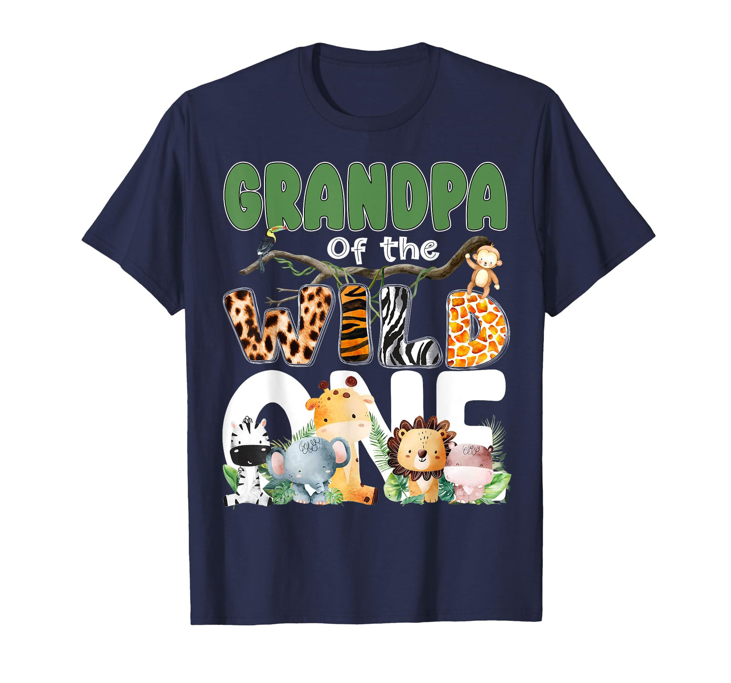 Grandpa Of The Wild One 1st Birthday Safari Family Matching T-Shirt