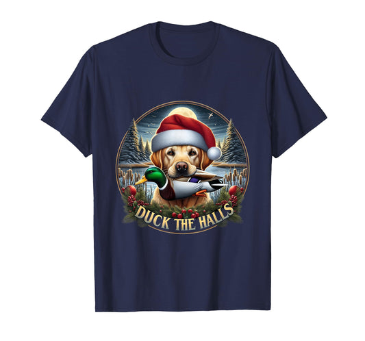 Dog Santa Duck Hunting Christmas Funny Adventure Awaits T-Shirt