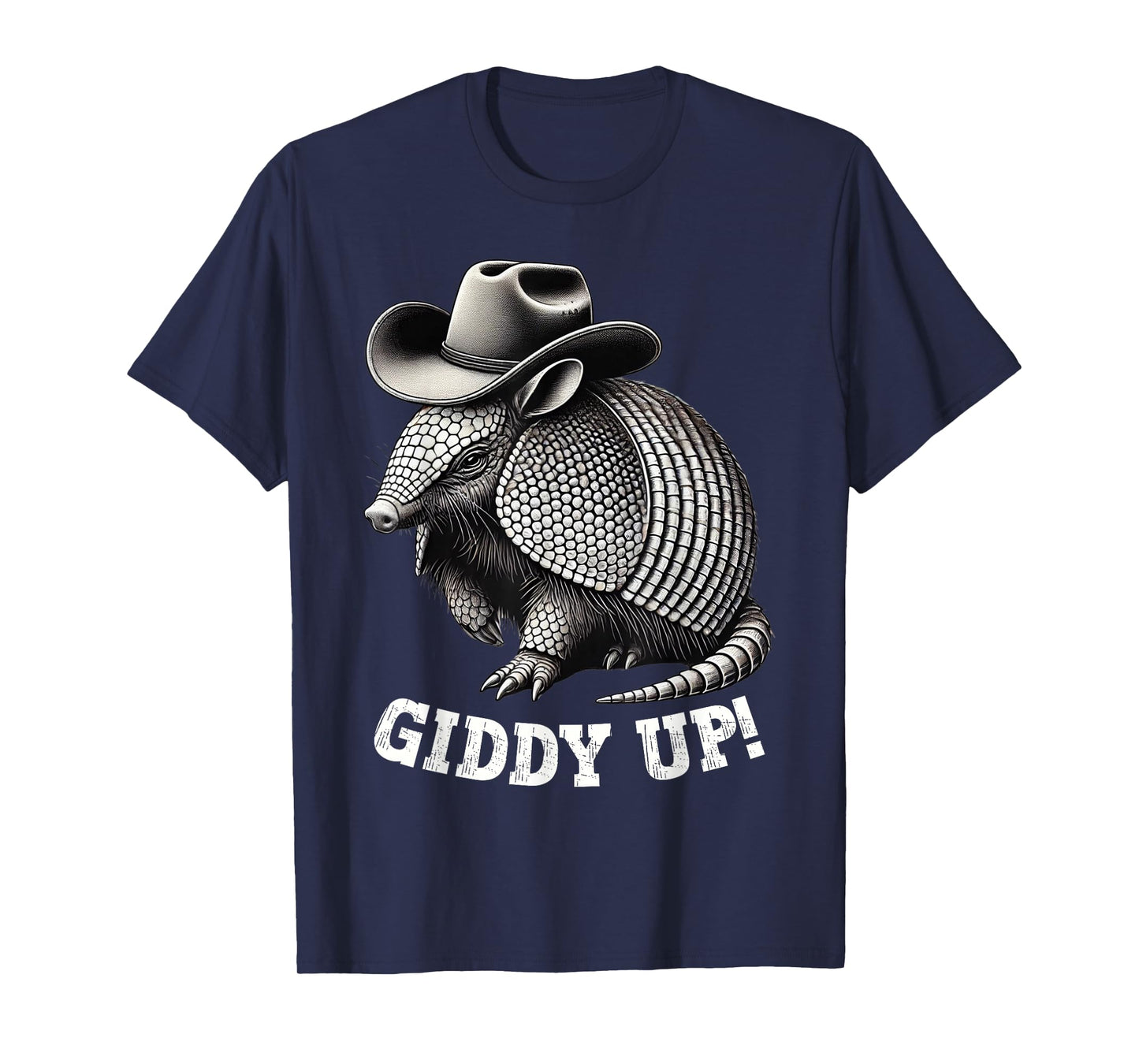 Funny Armadillo Wearing Cowboy Hat Giddy Up Western T-Shirt