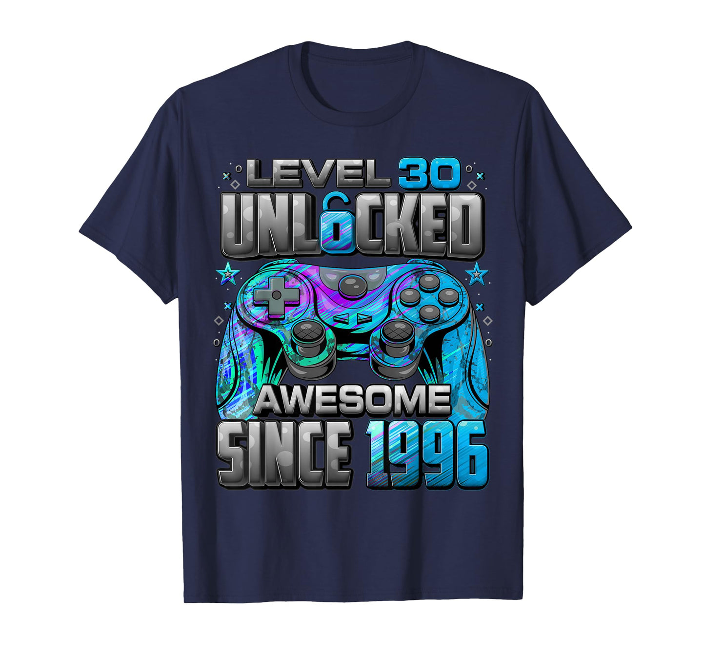 Level 30 Unlocked Awesome Since 1996 30th Birthday Gaming T-Shirt