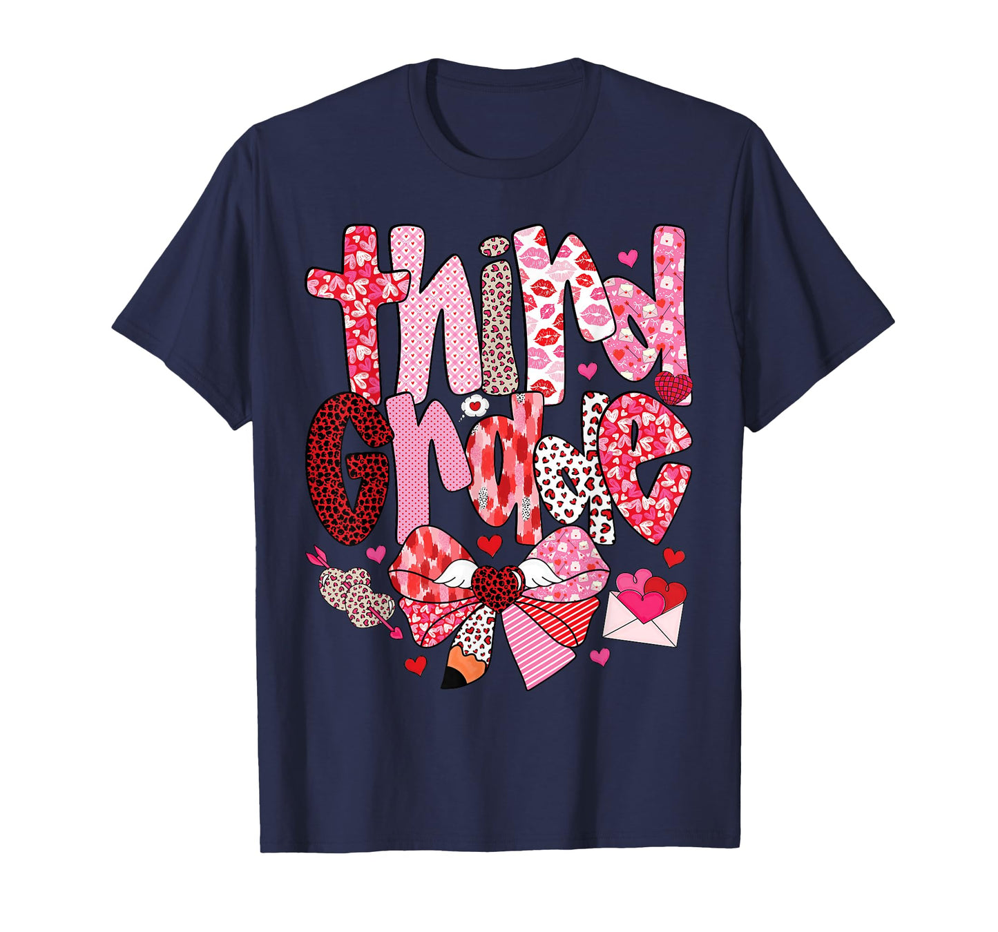 Third Grade Teacher Valentine Design for Classroom Fun T-Shirt
