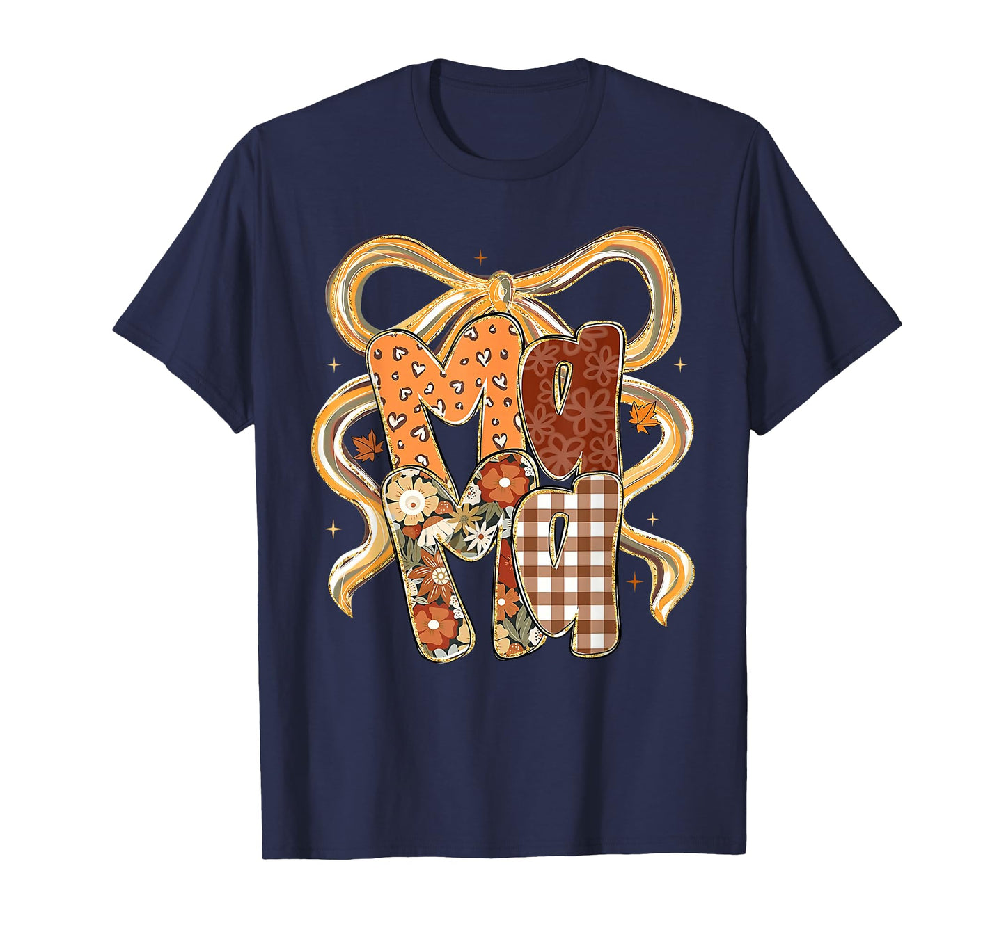 Mama Coquette Bows Mom Floral Fall Vibes Thanksgiving Women T-Shirt