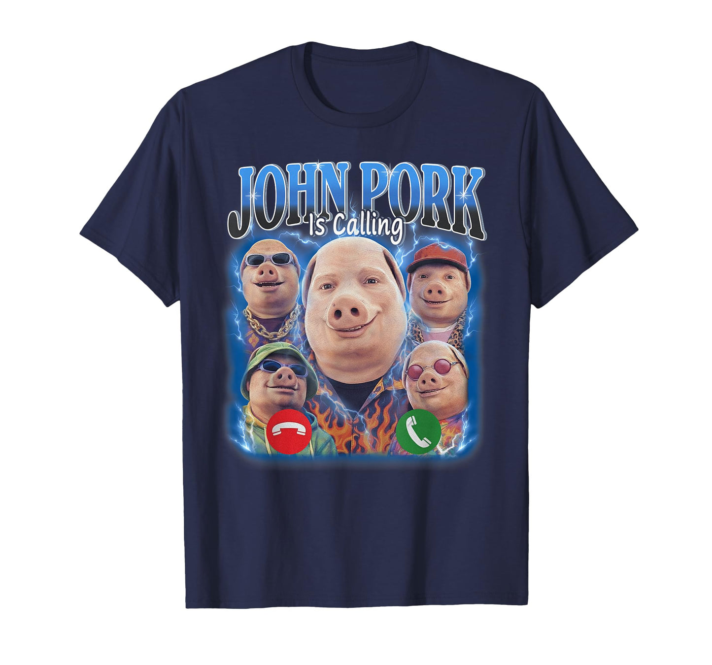 Funny John Pork is Calling Meme Vintage John Pork Bootleg T-Shirt