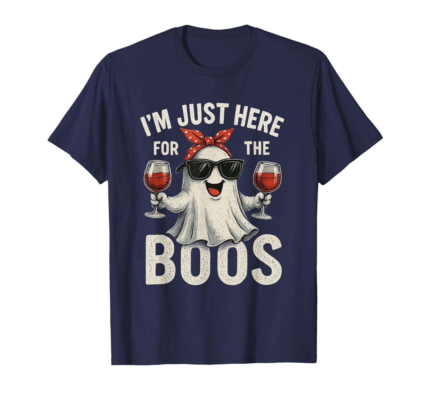 I'm Just Here for The Boos Halloween Women Ghost Cute Funny T-Shirt