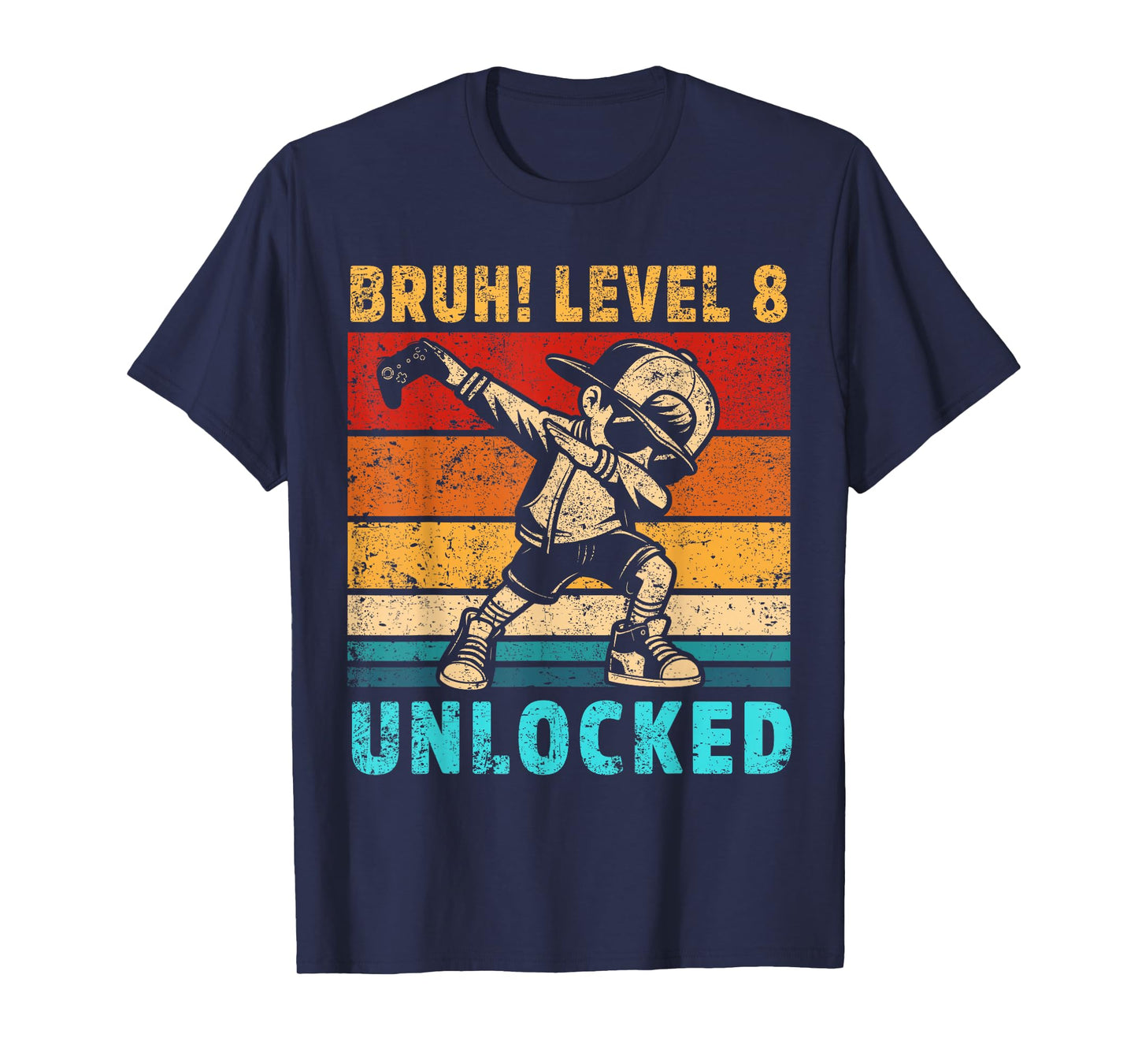 8 Year Old Birthday Dabbing Boy Bruh 8th level unlocked T-Shirt