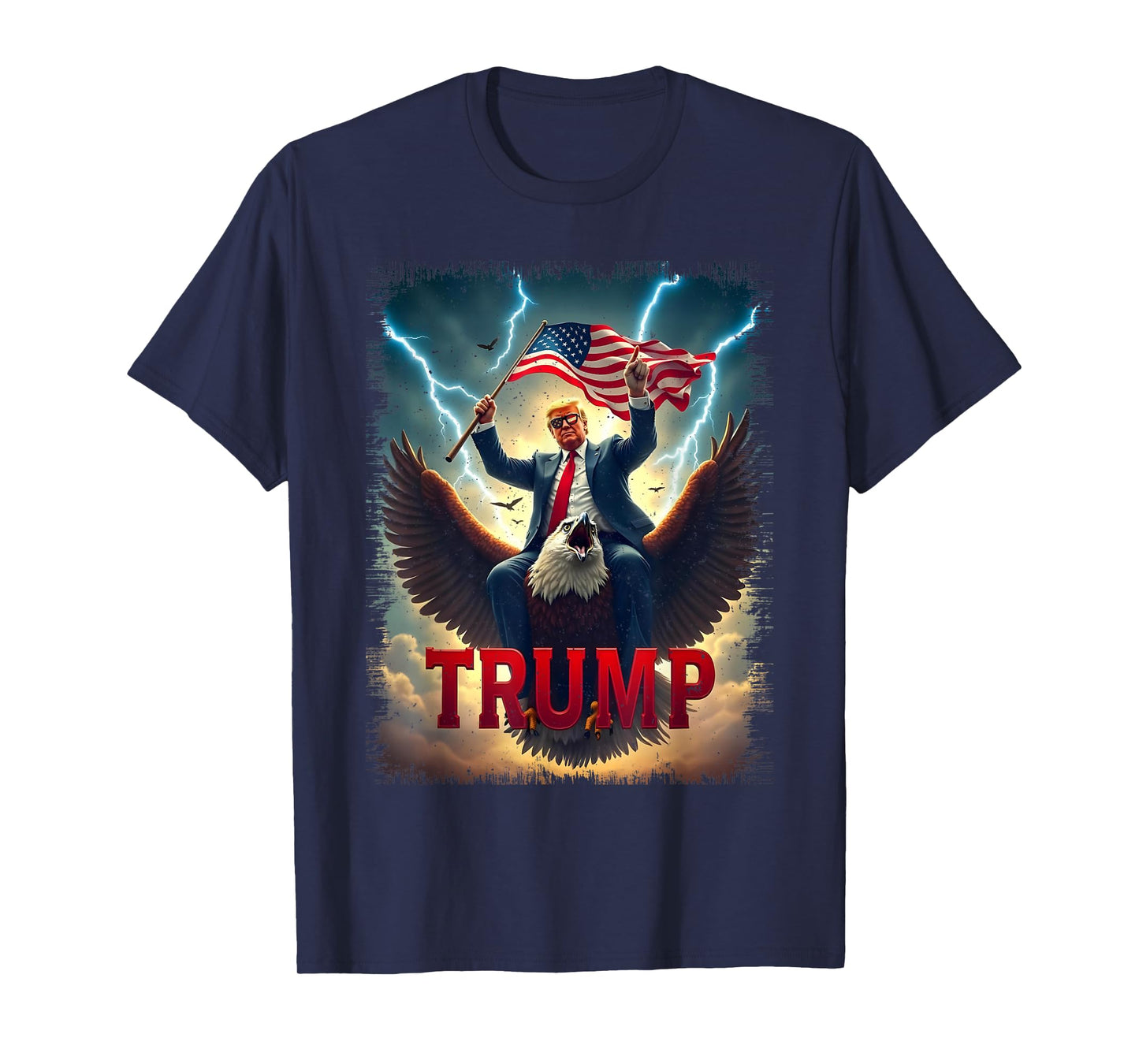 Vintage President Trump Riding an Eagle. Patriotic Political T-Shirt