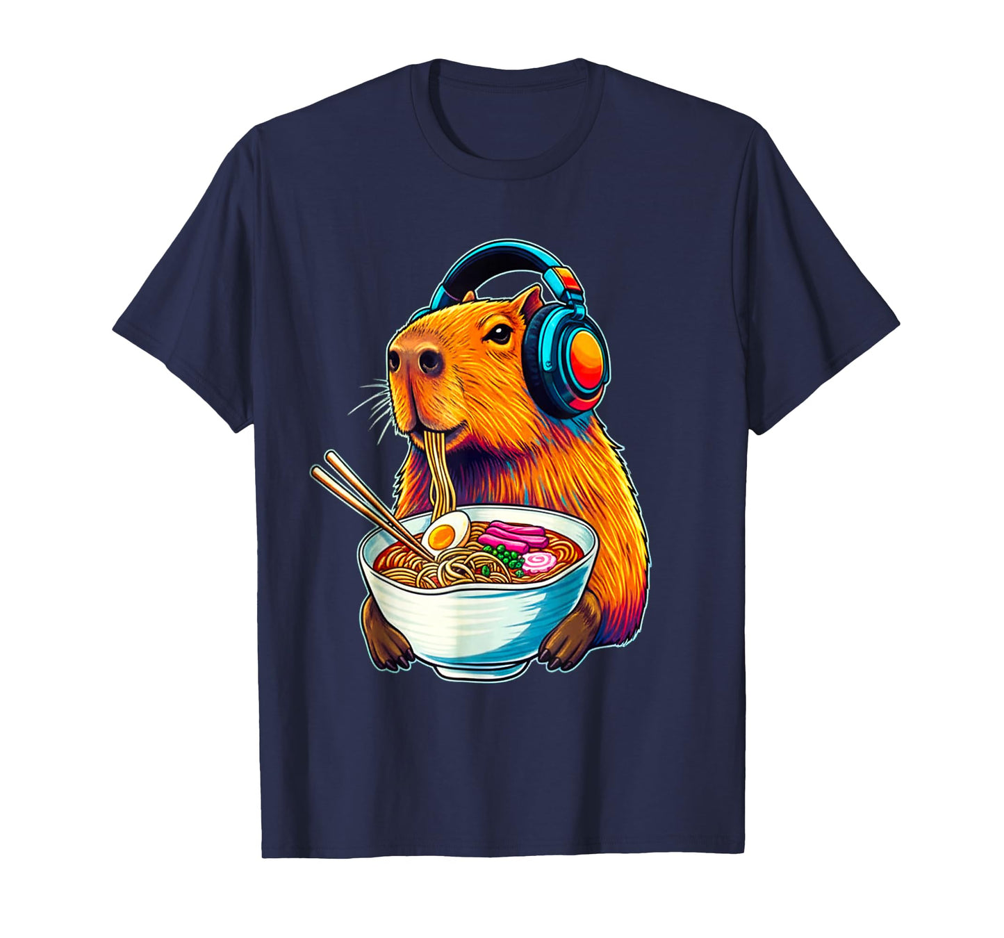 Capybara Ramen Japanese Funny Graphic Tee Kawaii Anime Gifts T-Shirt