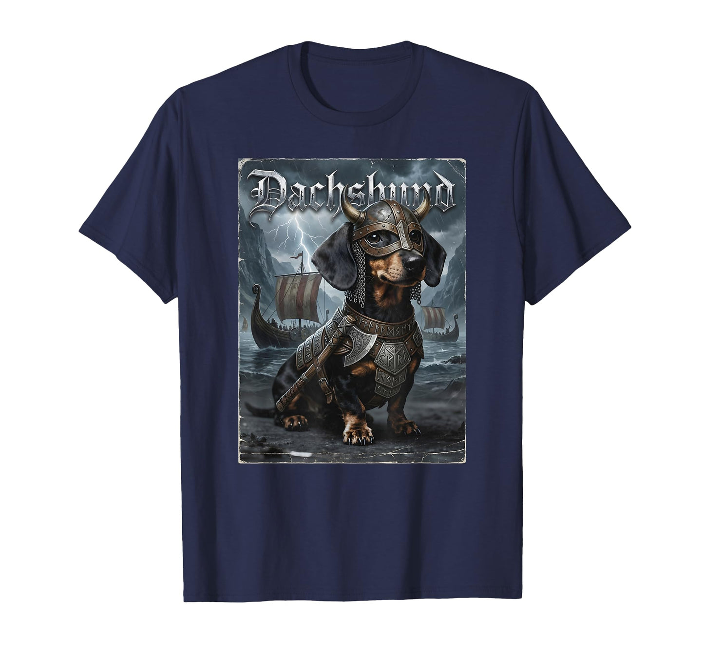 Funny Viking Metal Dachshund Doxie Owner Bootleg Themed Art T-Shirt