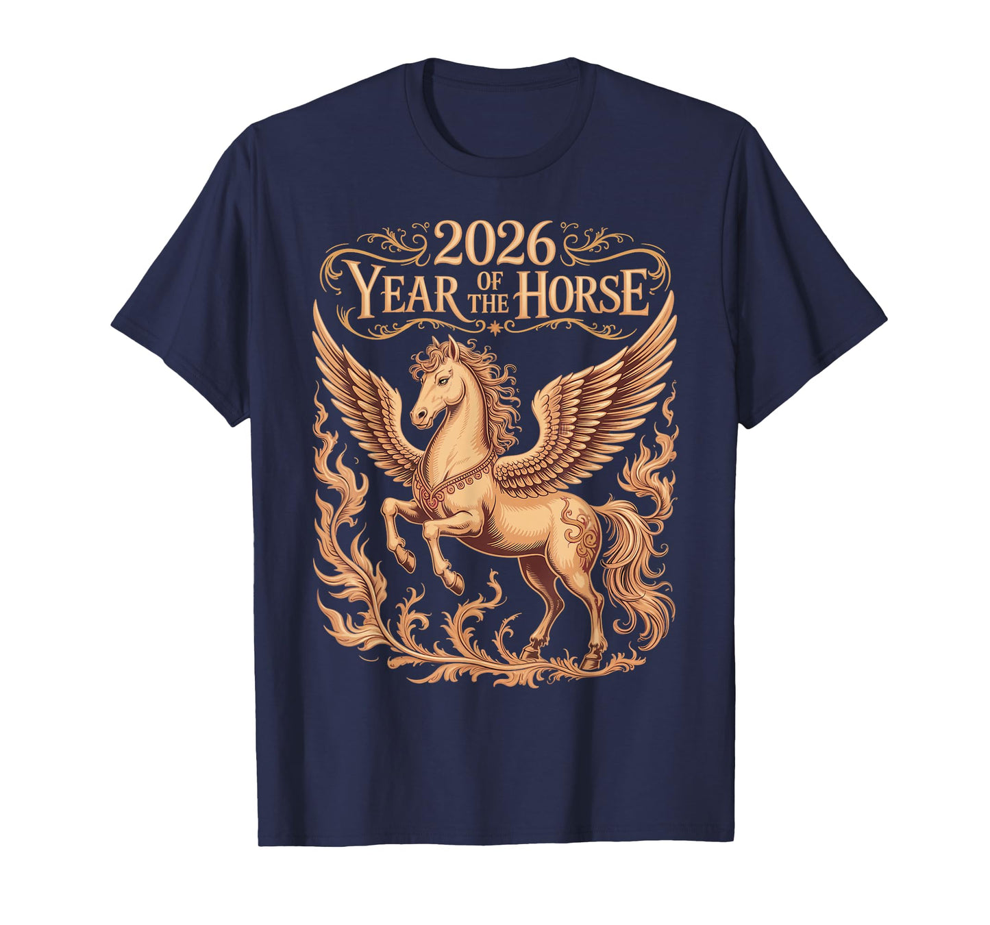 Pegasus Zodiac Chinese Lunar New Year of The Horse 2026 T-Shirt