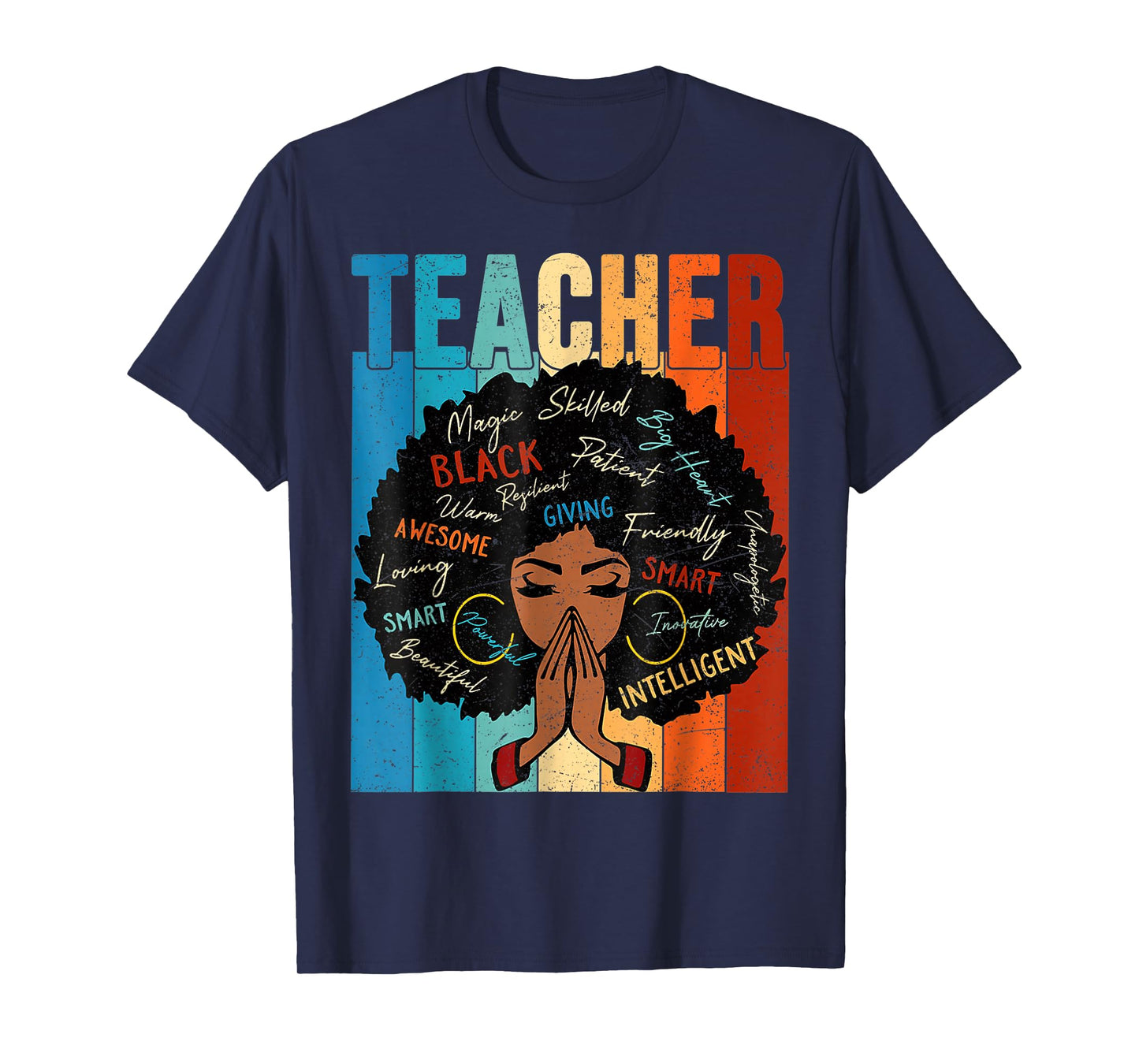 Vintage Afro Black History Month African American Teacher T-Shirt