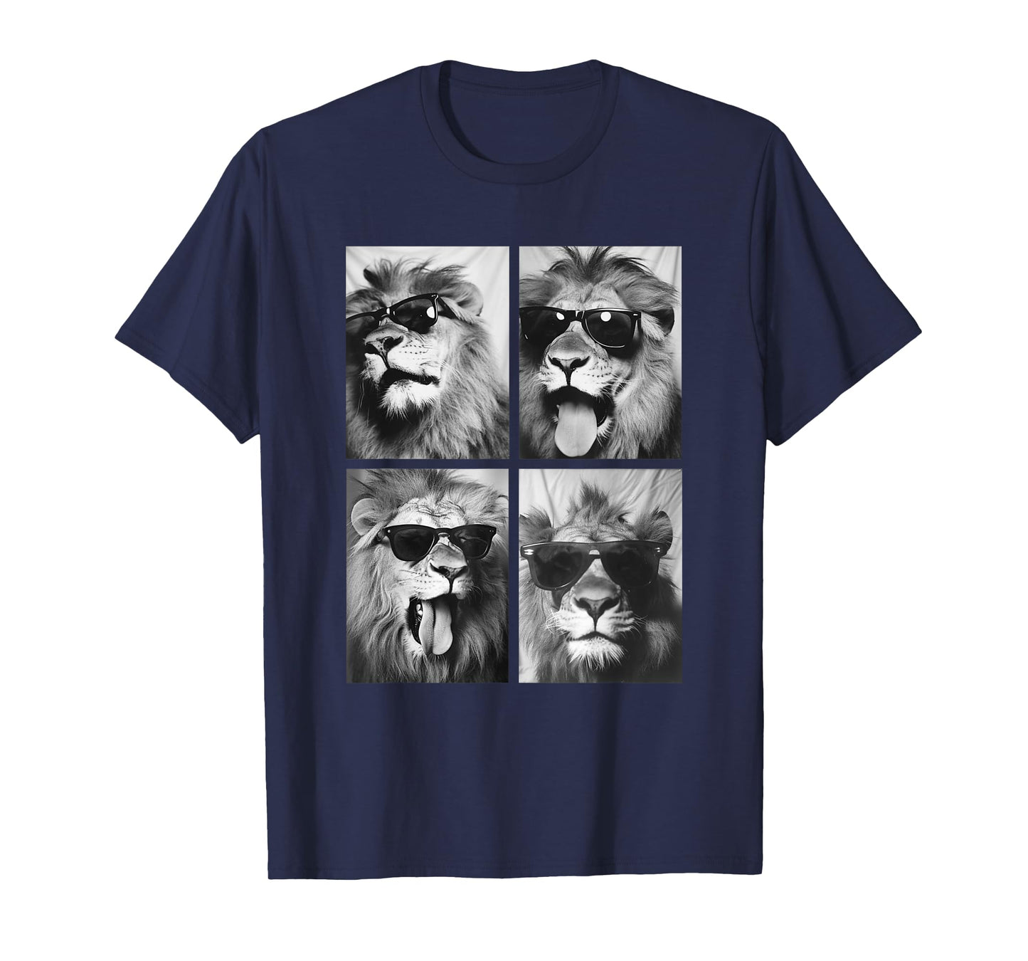 Cute Lions with Sunglasses Cool Lion Animals Photo Booth T-Shirt