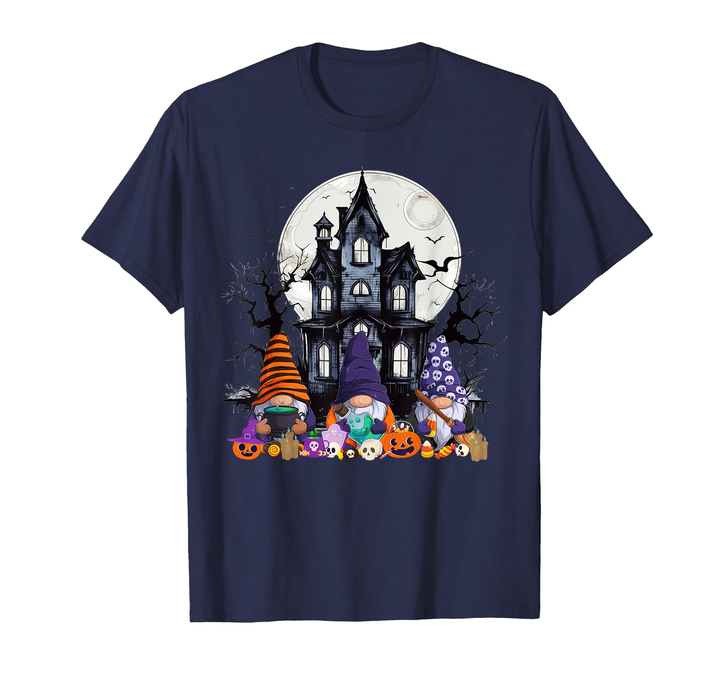 Gnome Witch Halloween Pumpkin Autumn Fall Holiday 2024 T-Shirt