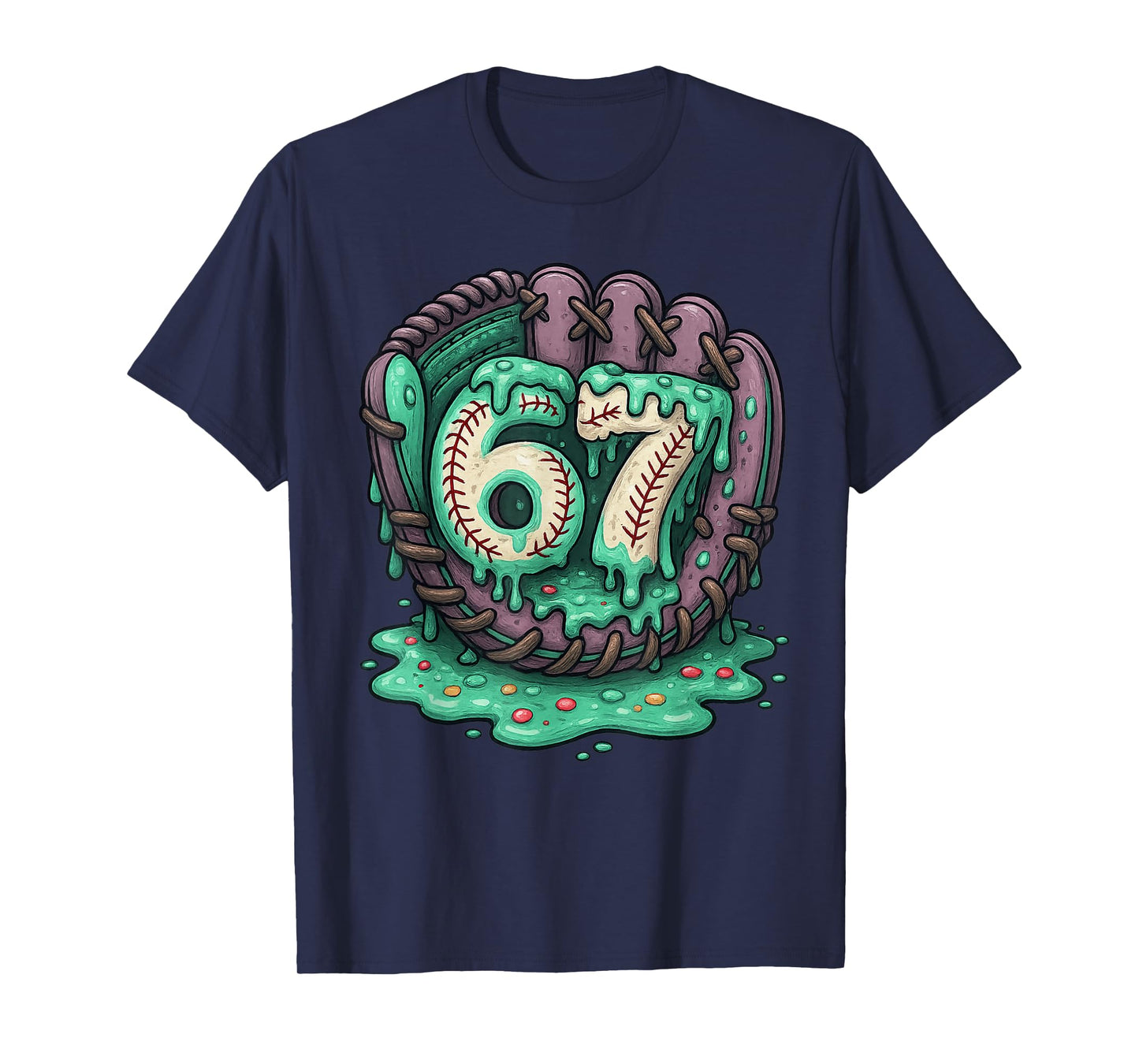 67 Ice Cream Drip Funny Six Seven Baseball T-Shirt