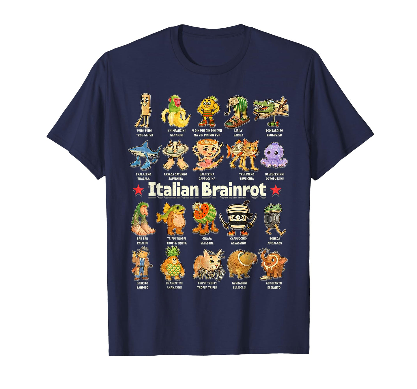 Tralalero Tralala Shark FUNNY Italian Brainrot Meme Tee T-Shirt