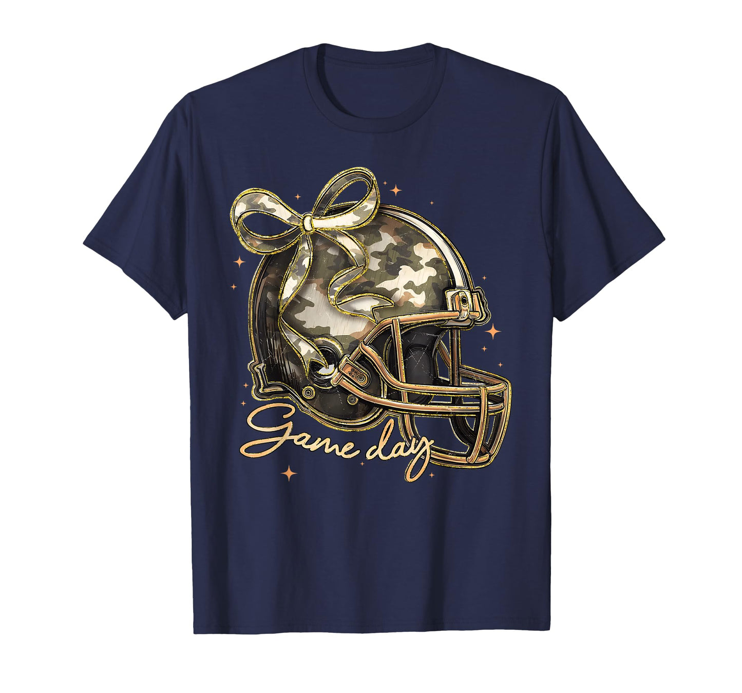 Camo Football Helmet Camouflage Game Day Touchdown Season T-Shirt