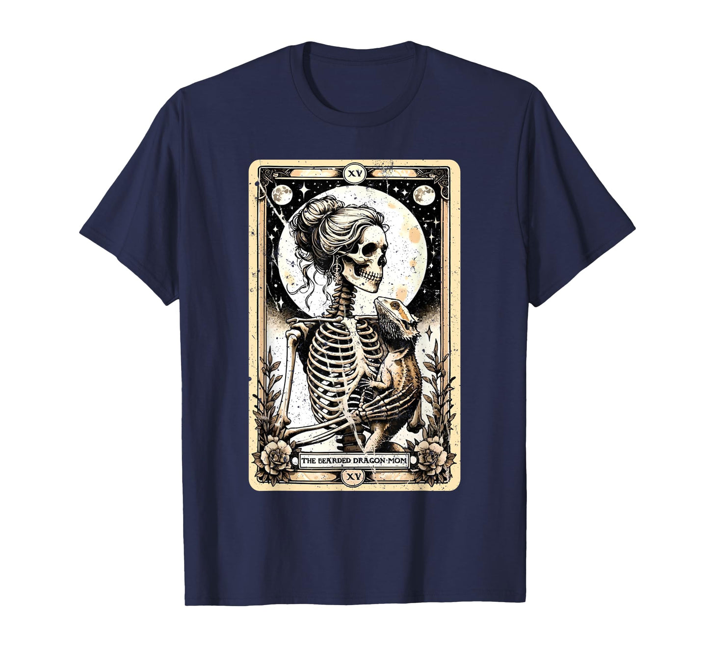 The Bearded Dragon Mom Skeleton Tarot Card Art Beardie Lover T-Shirt