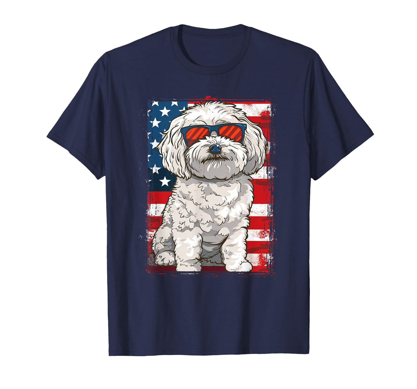 Cavachon Dog 4th July America USA Flag Patriotic T-Shirt