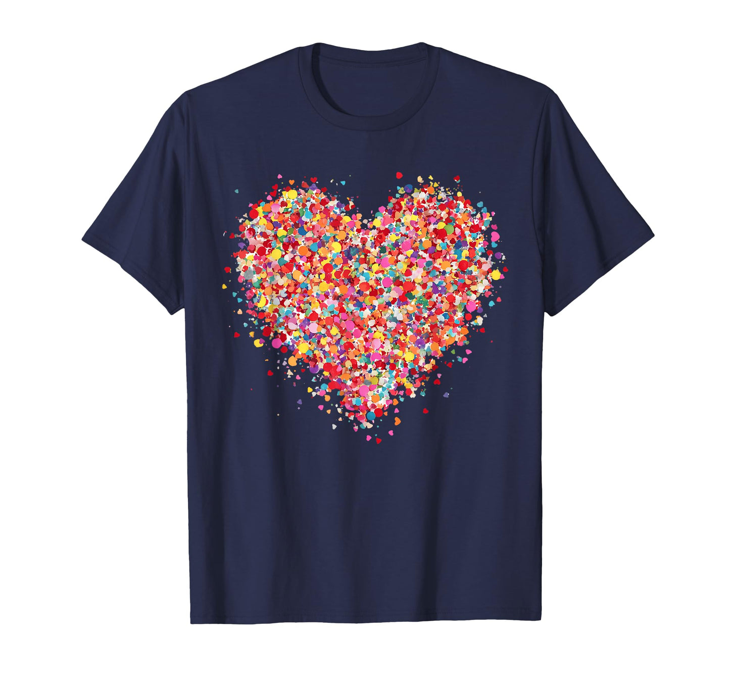 Valentine Colorful Confetti Heart Men Women Kid T-Shirt