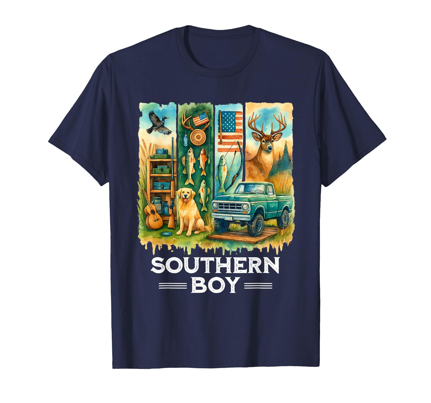 Local Southern Boy Duck Hunting Labrador Camouflage Outdoor T-Shirt
