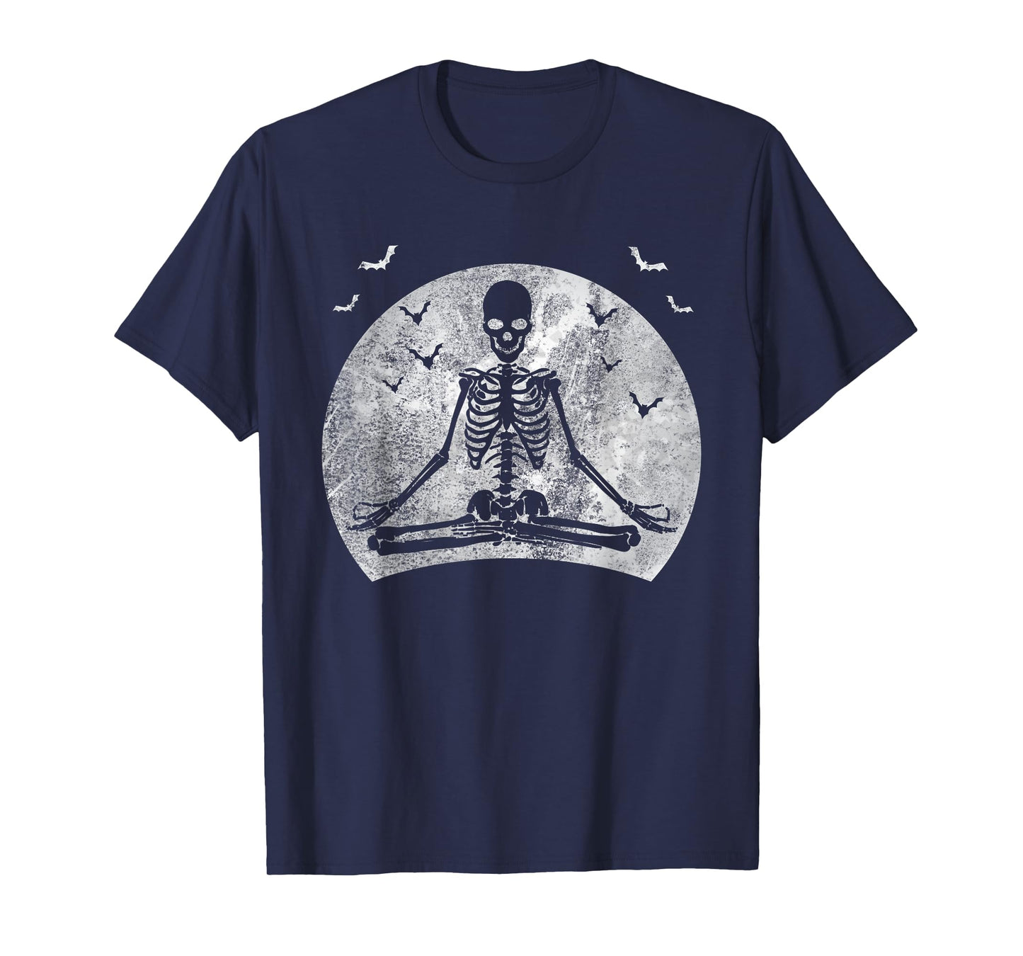 Meditating Skeleton Yoga Lover Halloween Moon Costume T-Shirt