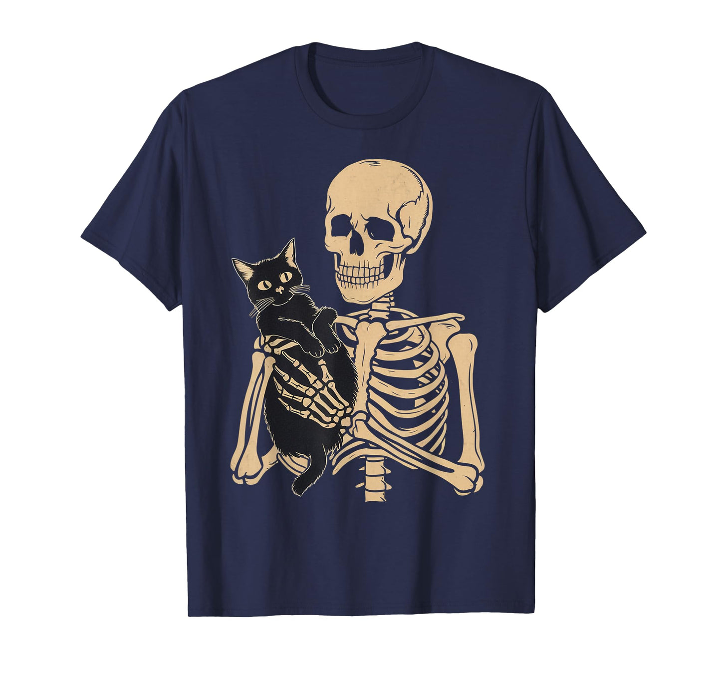 Black Cat Apparel Halloween Graphic Tees Unisex-Adults Cat Mom Cat Dad T-Shirt Black Small