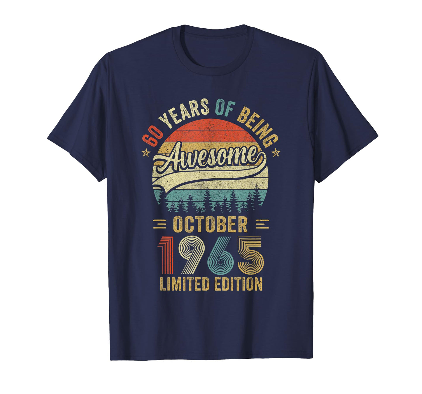 Vintage October 1965 Old 60Th Birthday Men Women T-Shirt
