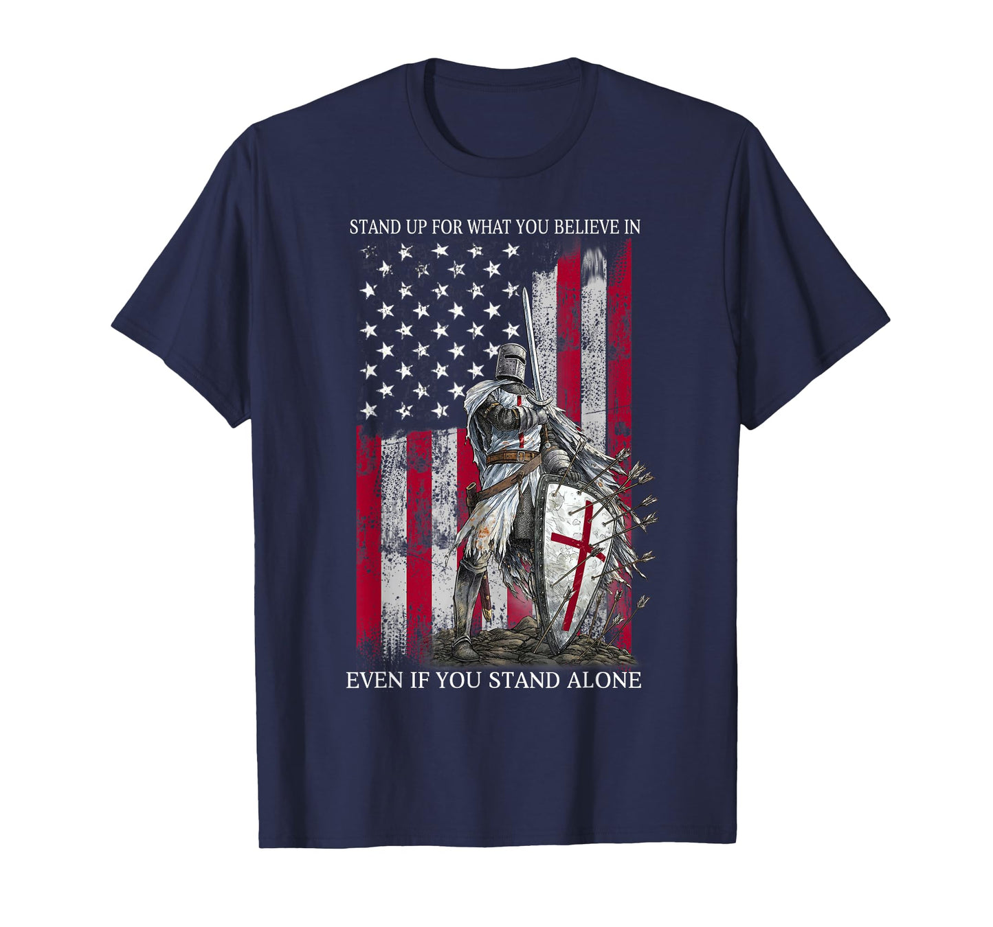 Knight Templar Standing for Believe in Christians Warrior T-Shirt