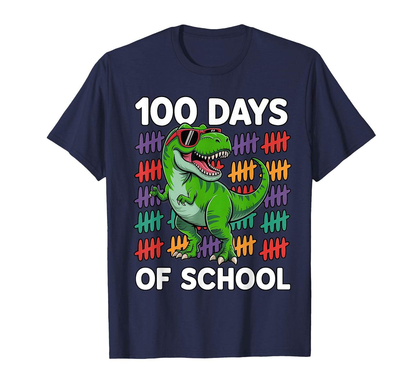 100 Days of School 100th Day Dinosaurs Boys Kids Girls Tee T-Shirt