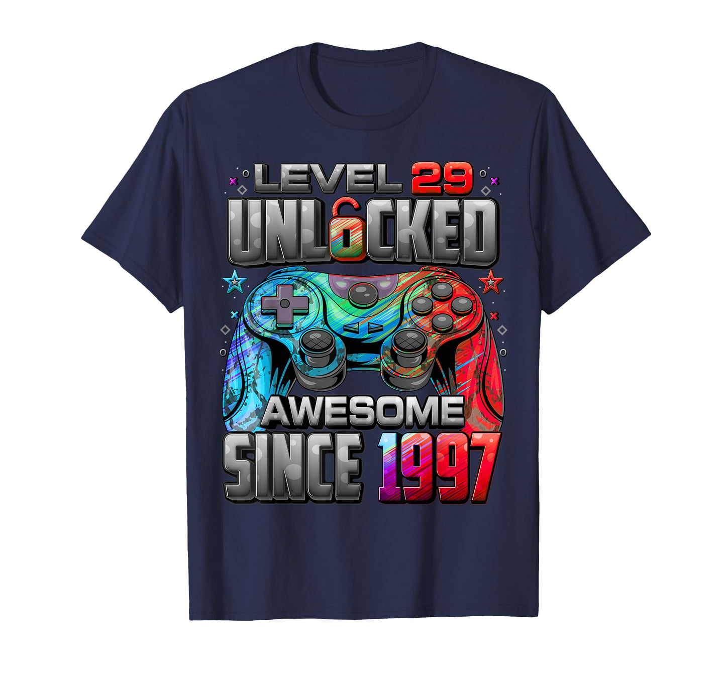 Level 29 Unlocked Awesome Since 1997 29th Birthday Gaming T-Shirt