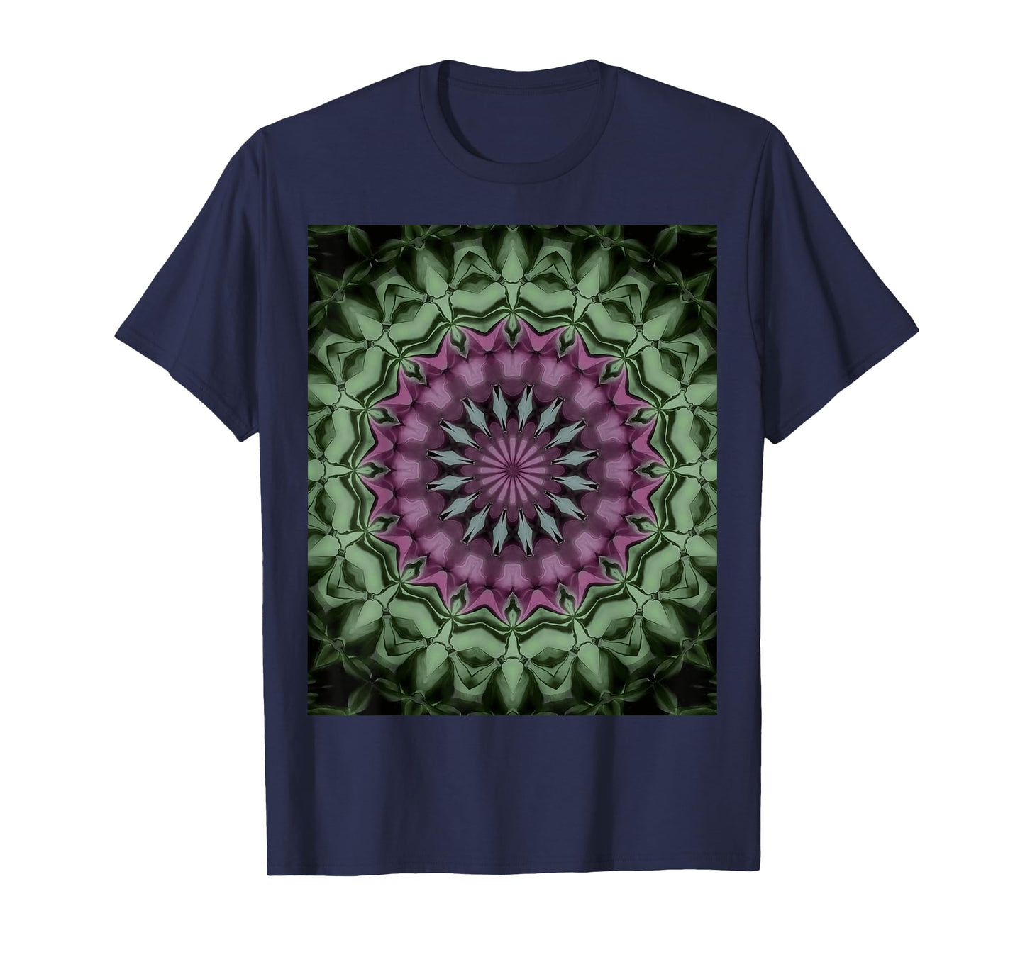 Fantasy Floral Mandala Rose Pink, Pale Green T-Shirt