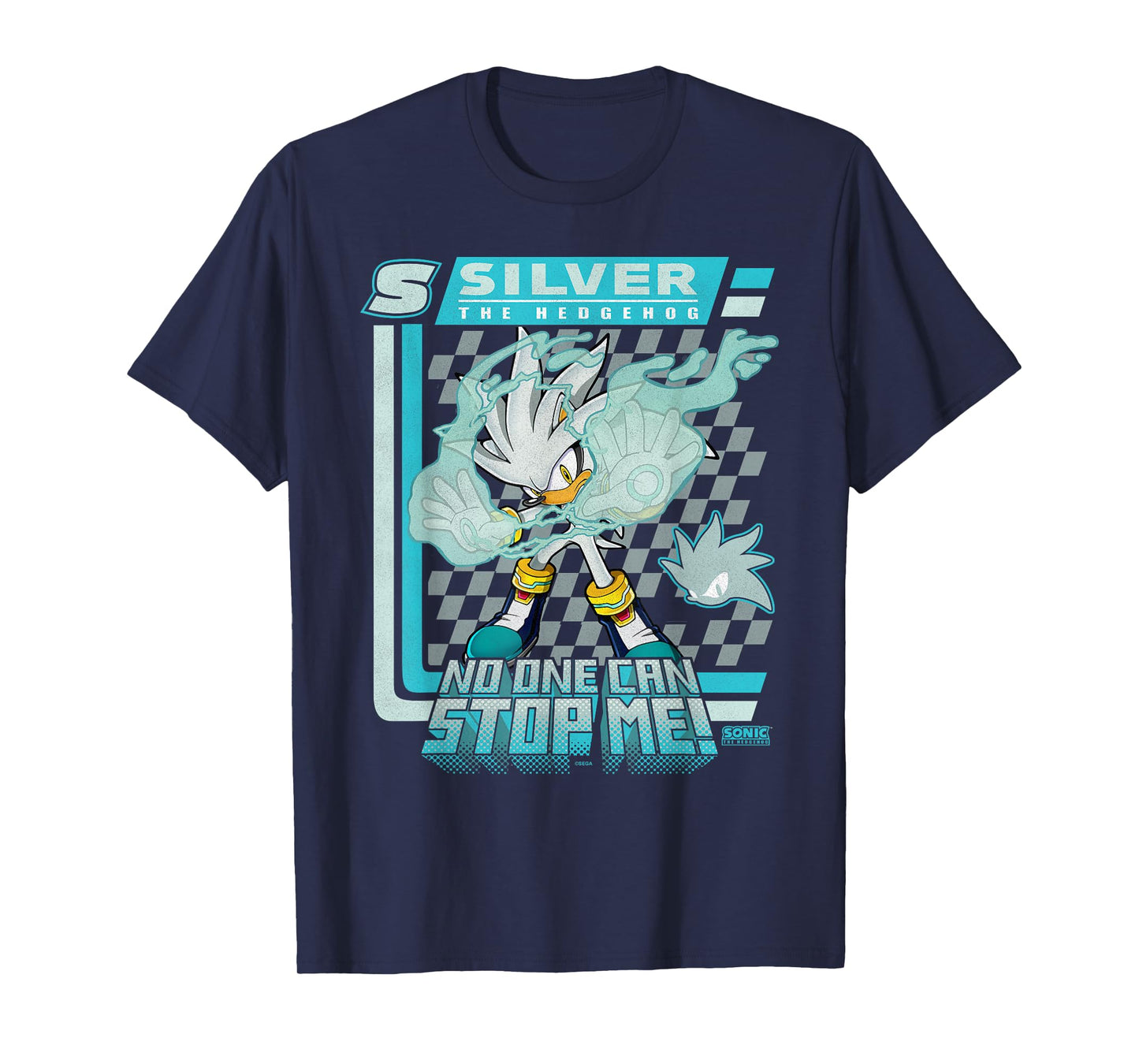 Sonic The Hedgehog Silver The Hedgehog Racing Poster T-Shirt