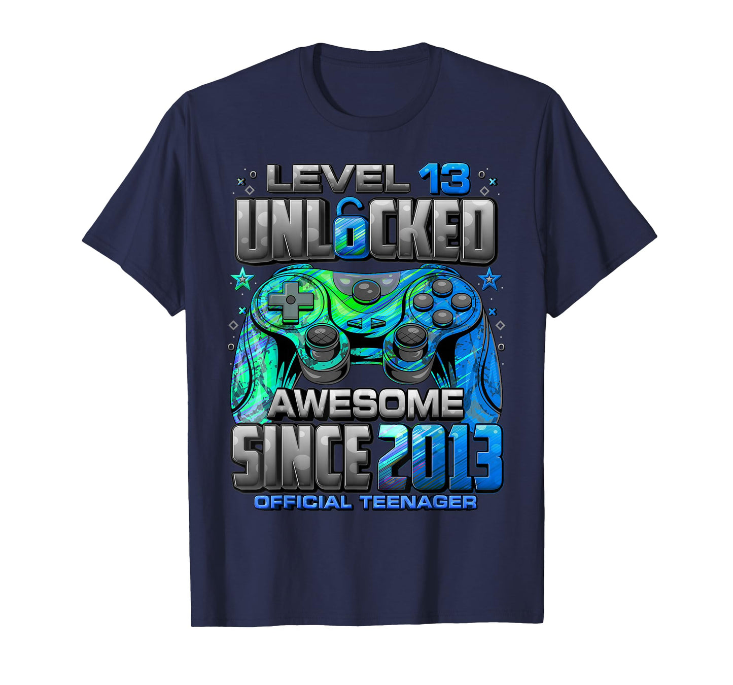 Level 13 Unlocked Awesome Since 2013 13th Birthday Gaming T-Shirt