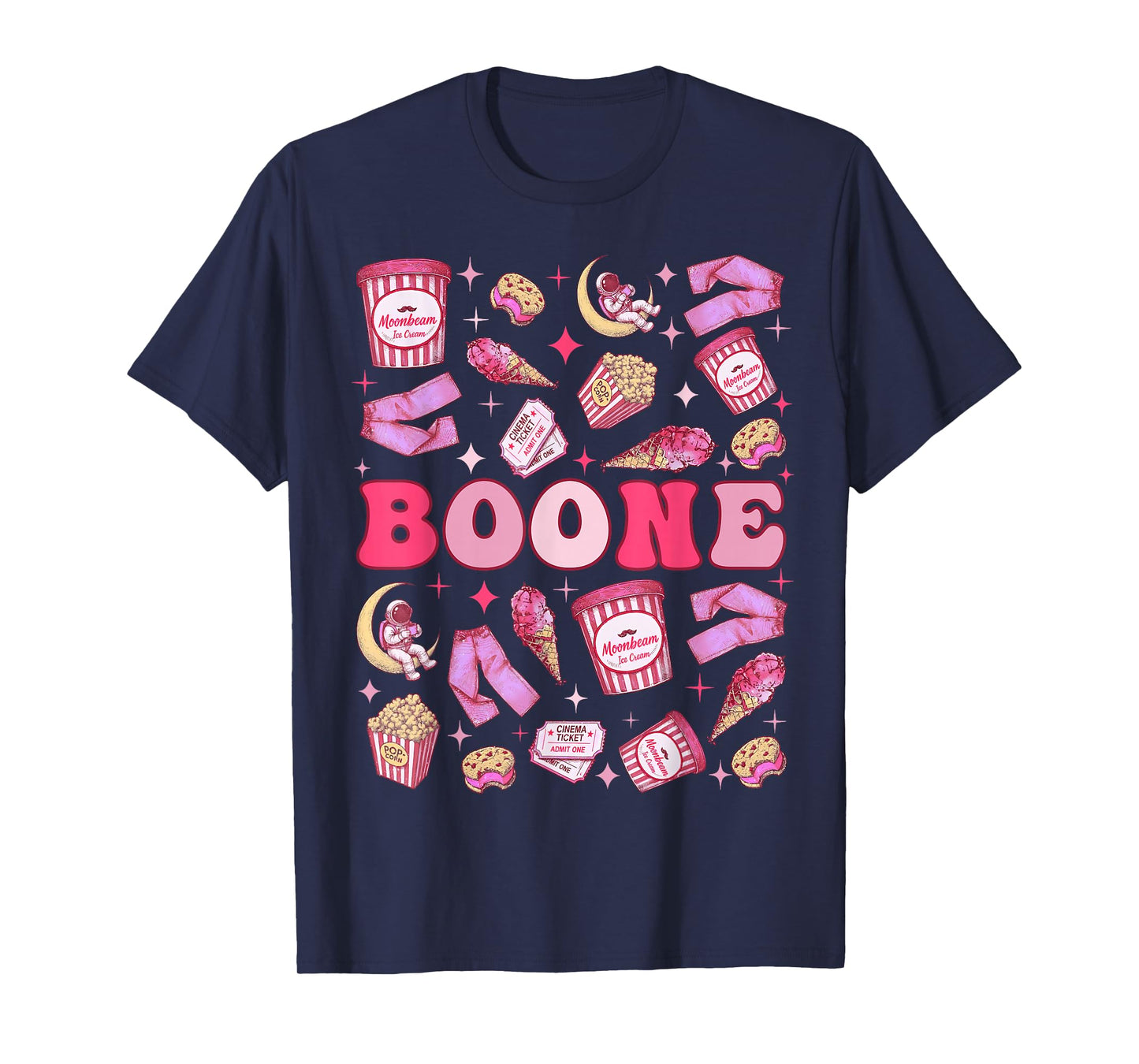 Girl Retro Boone Groovy Flower First Name Personalized 80's T-Shirt