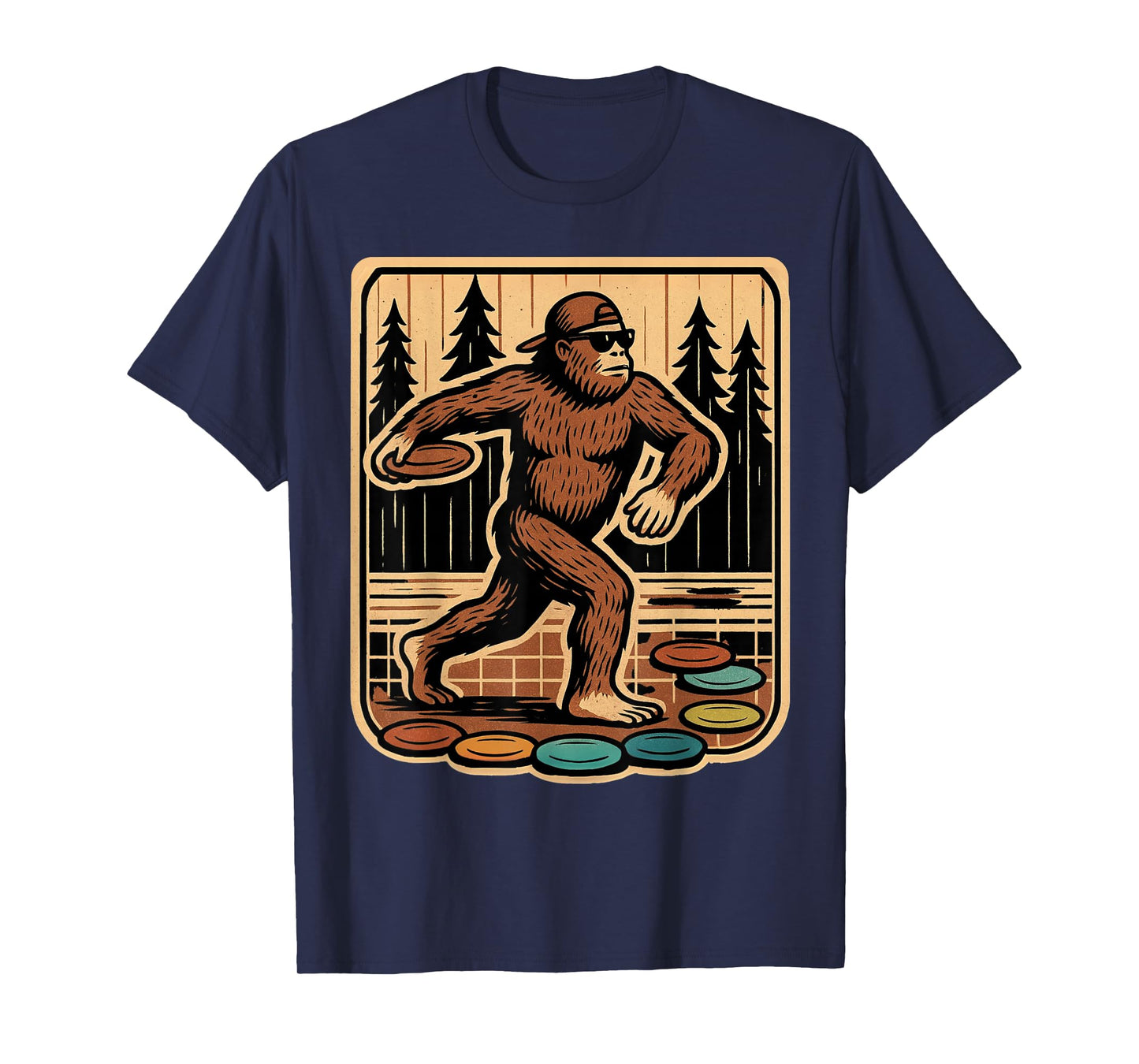 Sasquatch Disc Golfer Funny Disc Golf T-Shirt