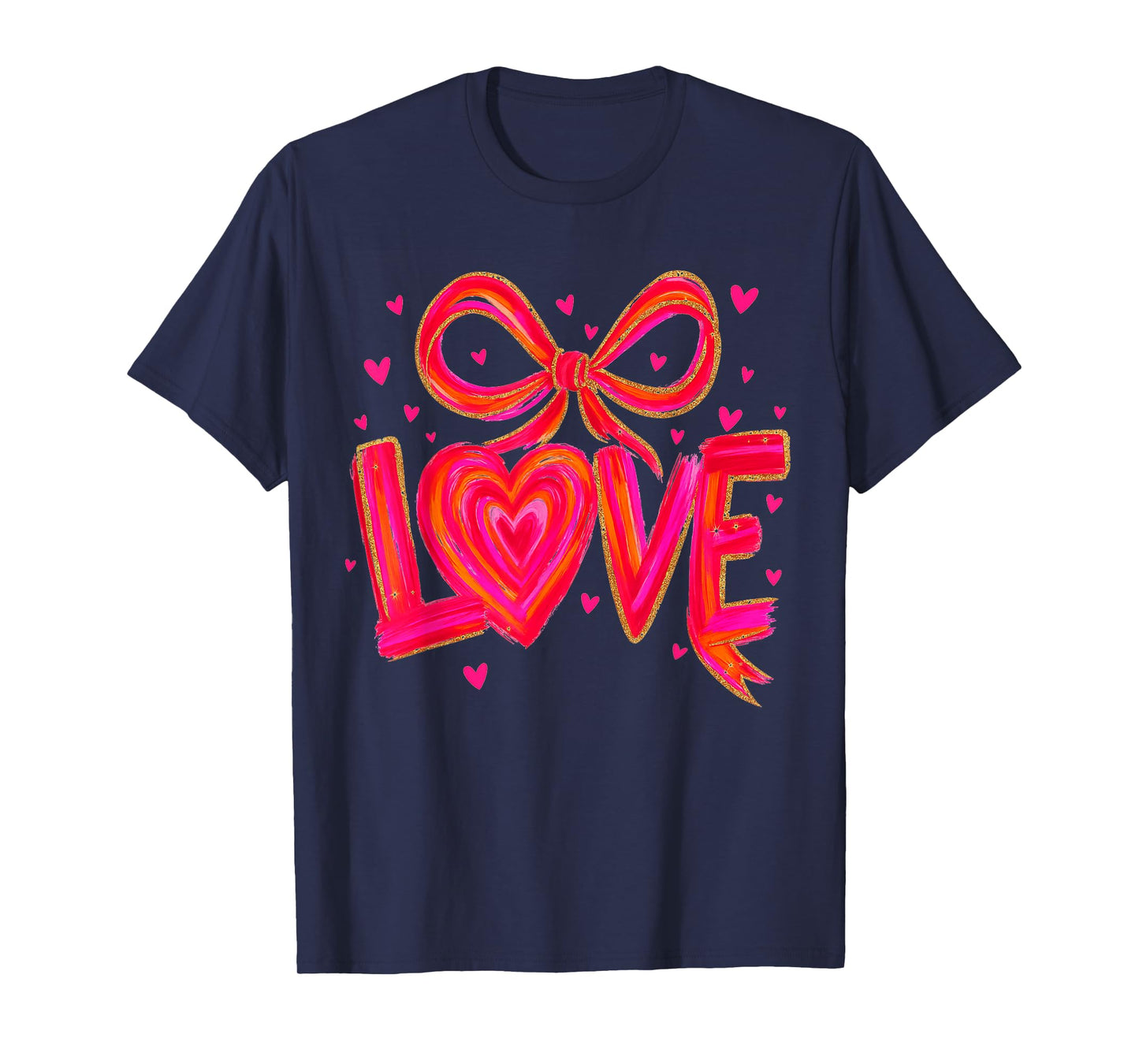Valentine's Day Love Preppy Coquette Bow XOXO Hearts T-Shirt