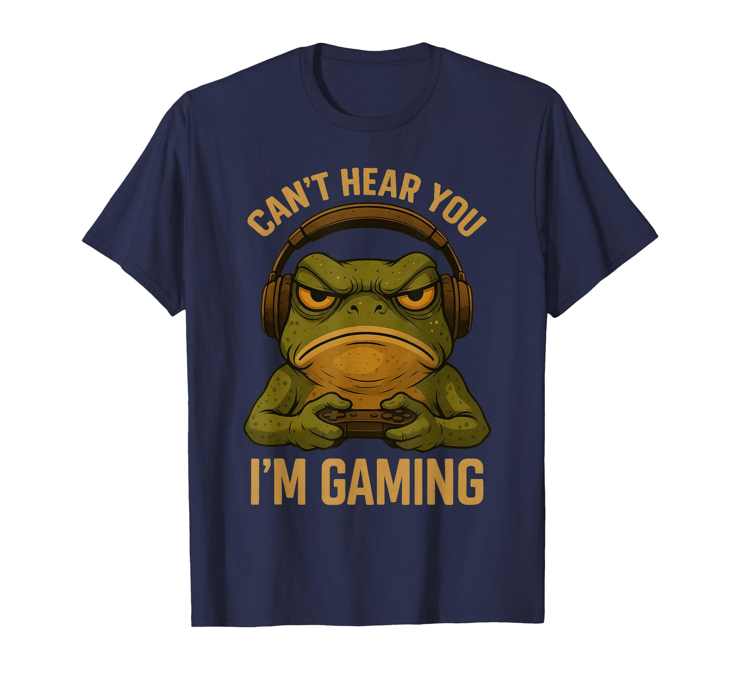 Funny Gamer Frog Art Graphic Tee Men Boys Funny Video Gaming T-Shirt