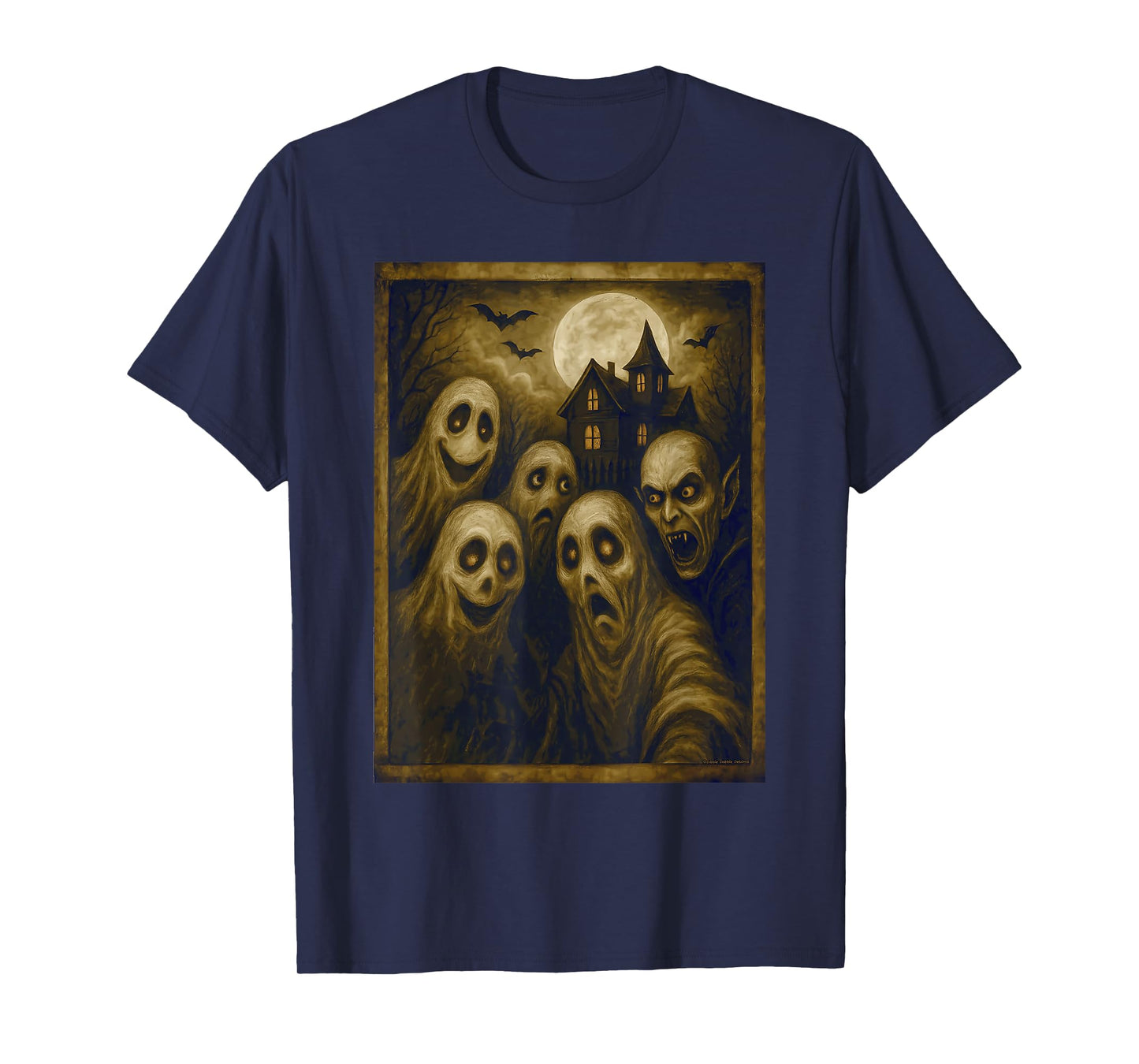Ghosts Selfie with Scary Monster Funny Halloween T-Shirt