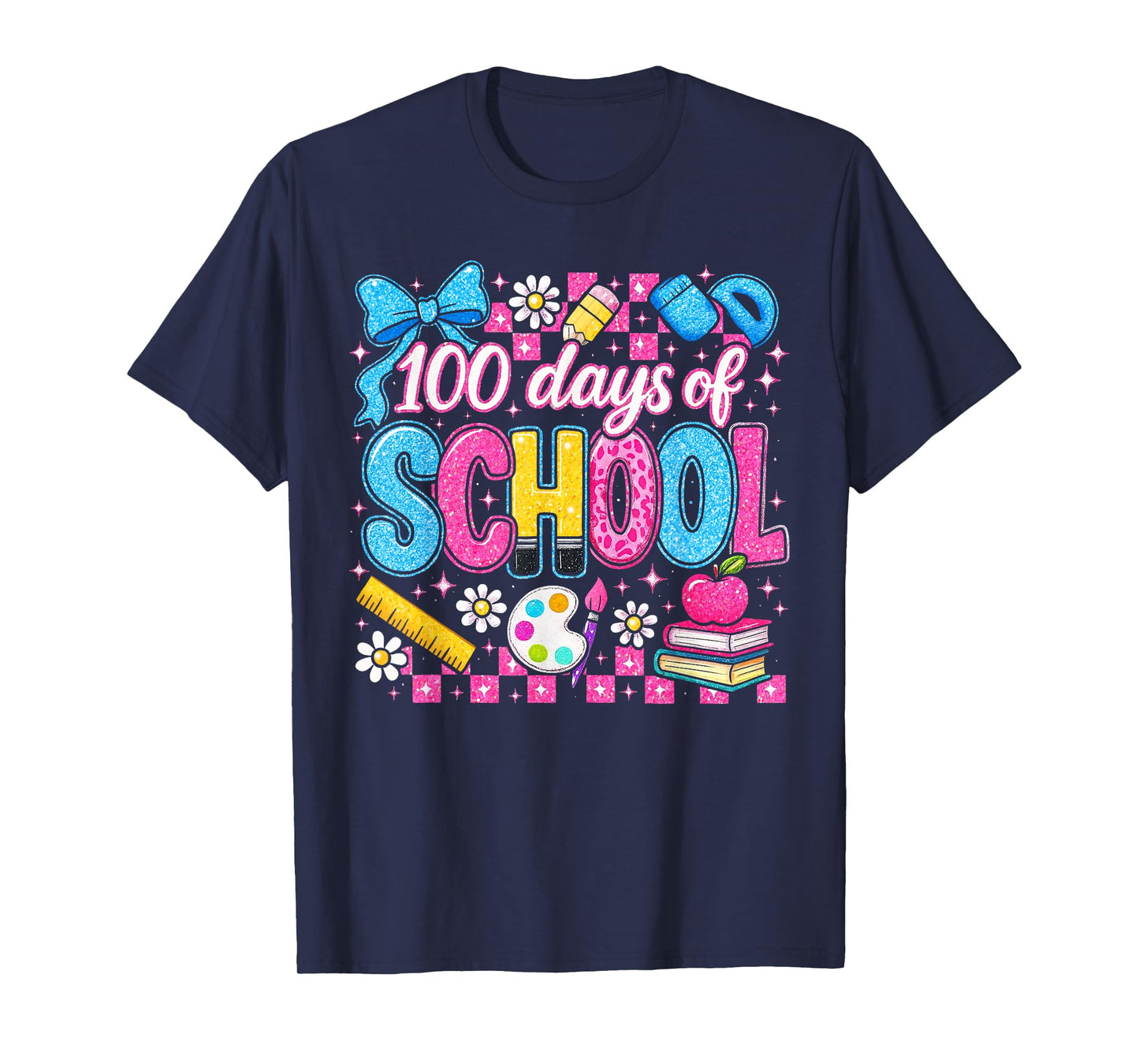 Coquette 100 Days Happy 100th Day of School Teacher Kids T-Shirt