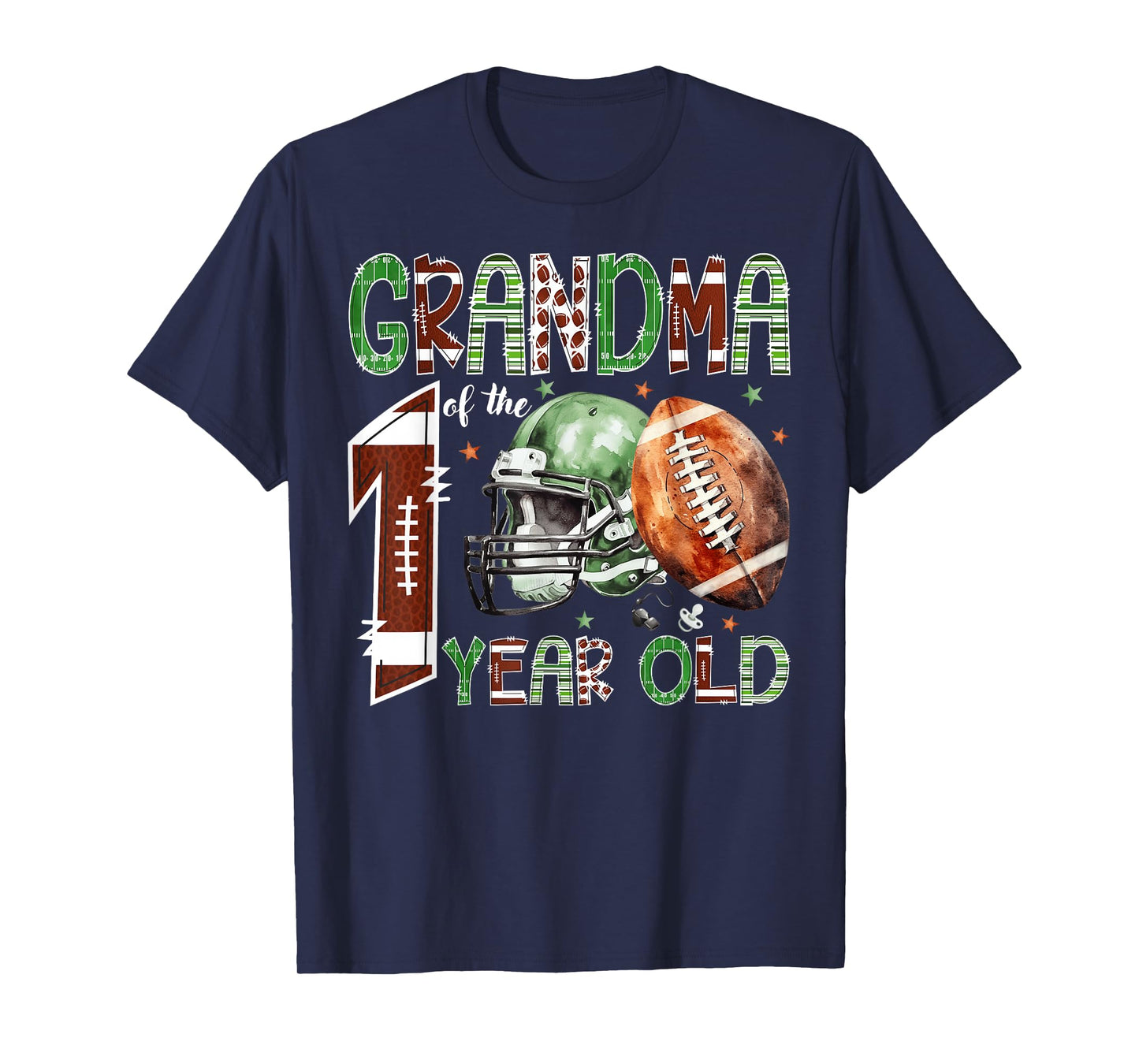 Grandma of The 1 Year Old Football Lover 1st Birthday Boy T-Shirt