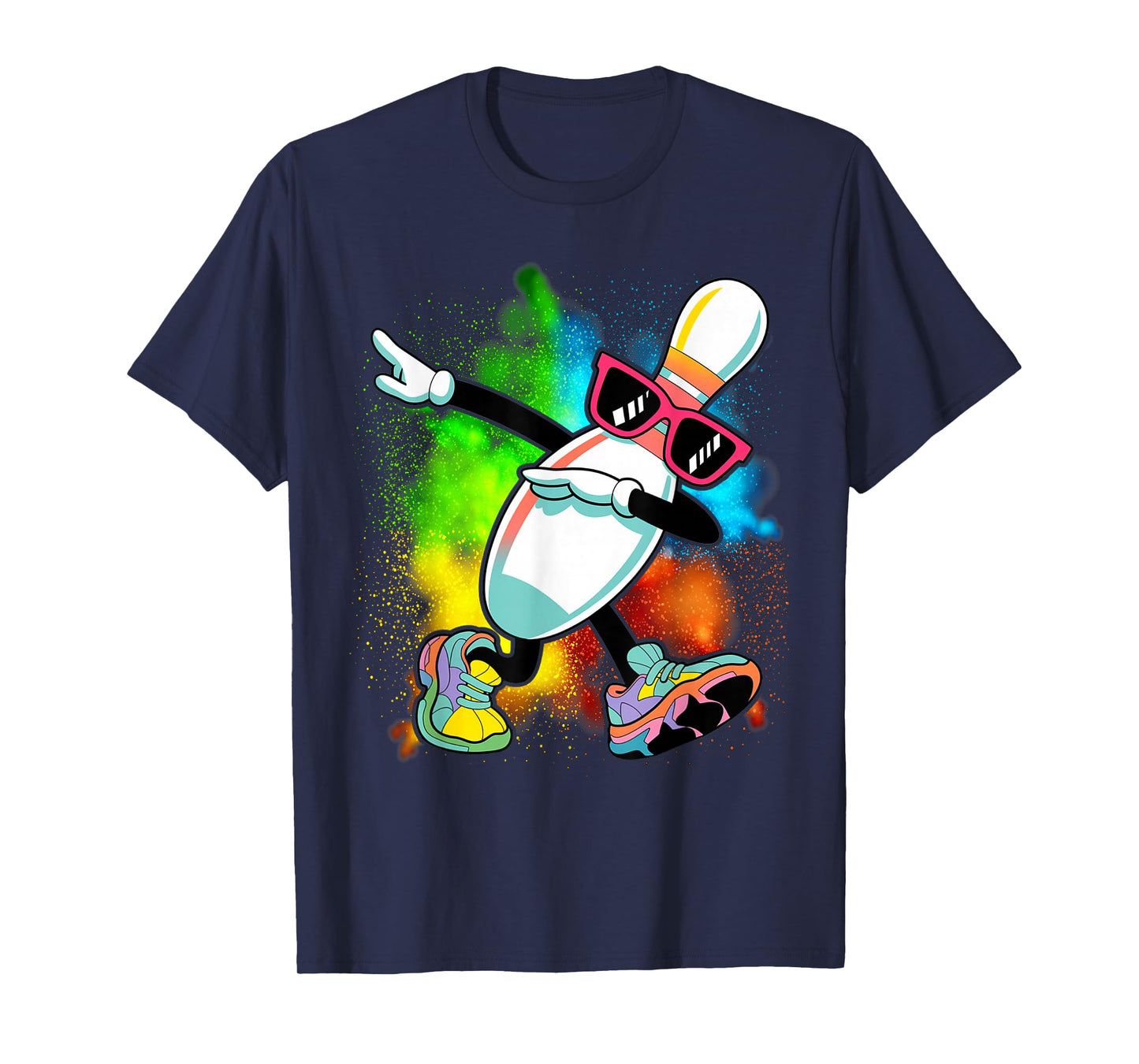 Bowling Pin Dabbing Sunglasses Bowler Player Kids Boys Men T-Shirt