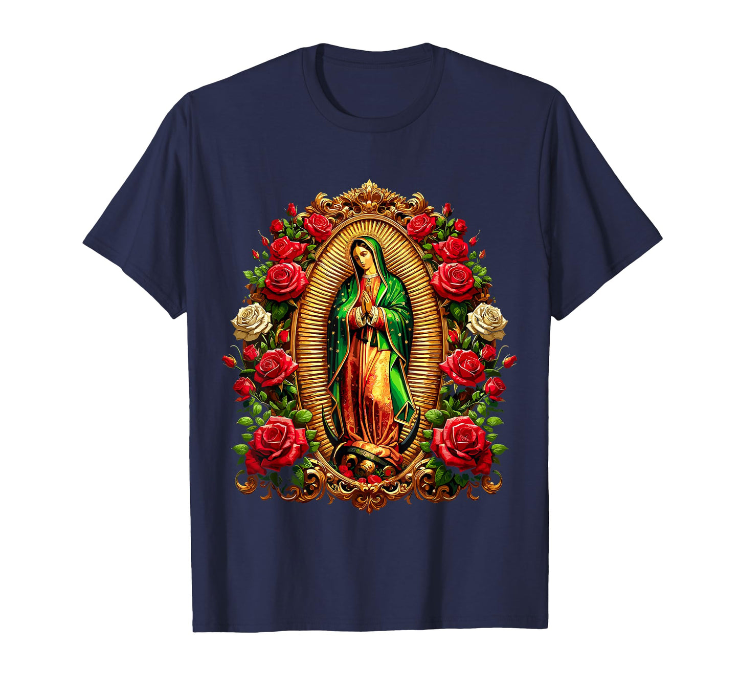 Virgen De Guadalupe Sant Mary Christian Religious T-Shirt