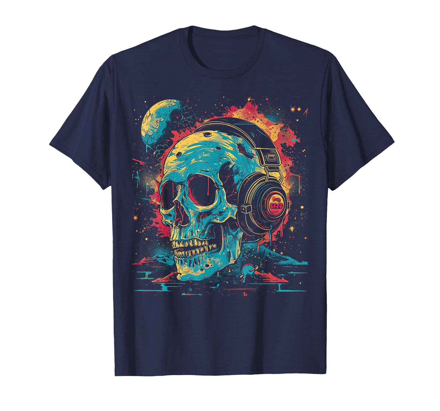 Cosmic Skull DJ | Men Women T-Shirt (S-6XL) | Graphic T-Shirt