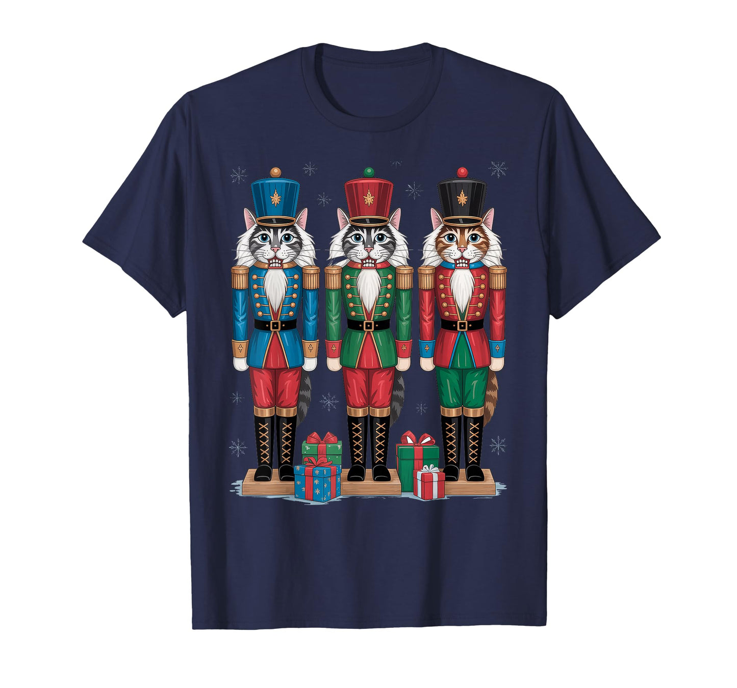 Cute Christmas Cat Lady Nutcracker T-Shirt