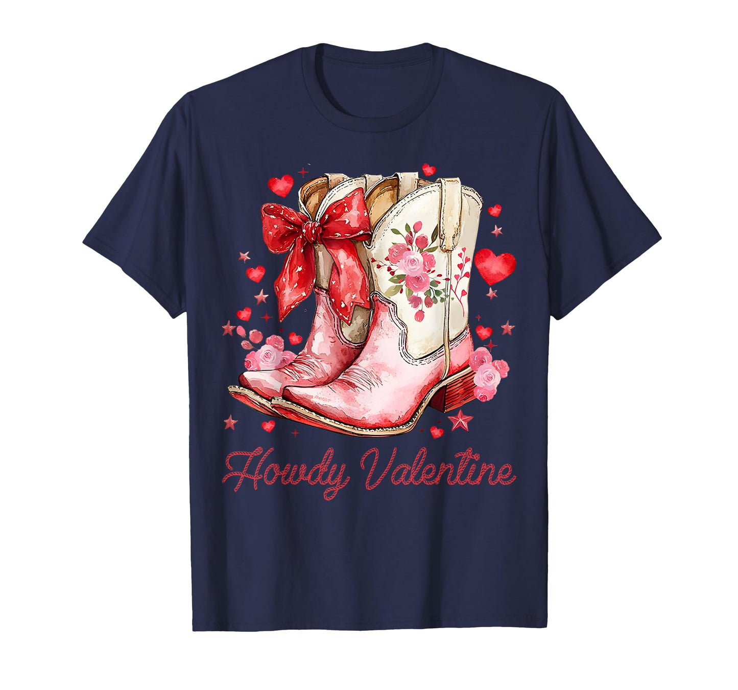 Howdy Valentine Cowboy Heart Retro Cowgirl Women Men Kids T-Shirt