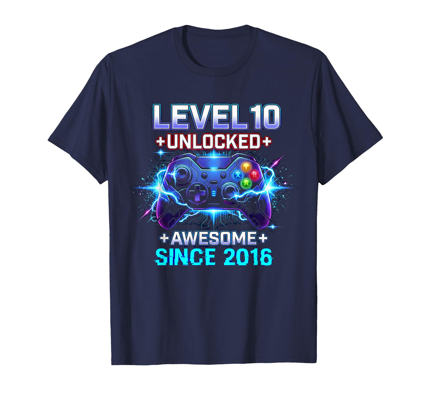 Level 10 Unlocked Awesome Since 2016 10th Birthday Boy Gamer T-Shirt