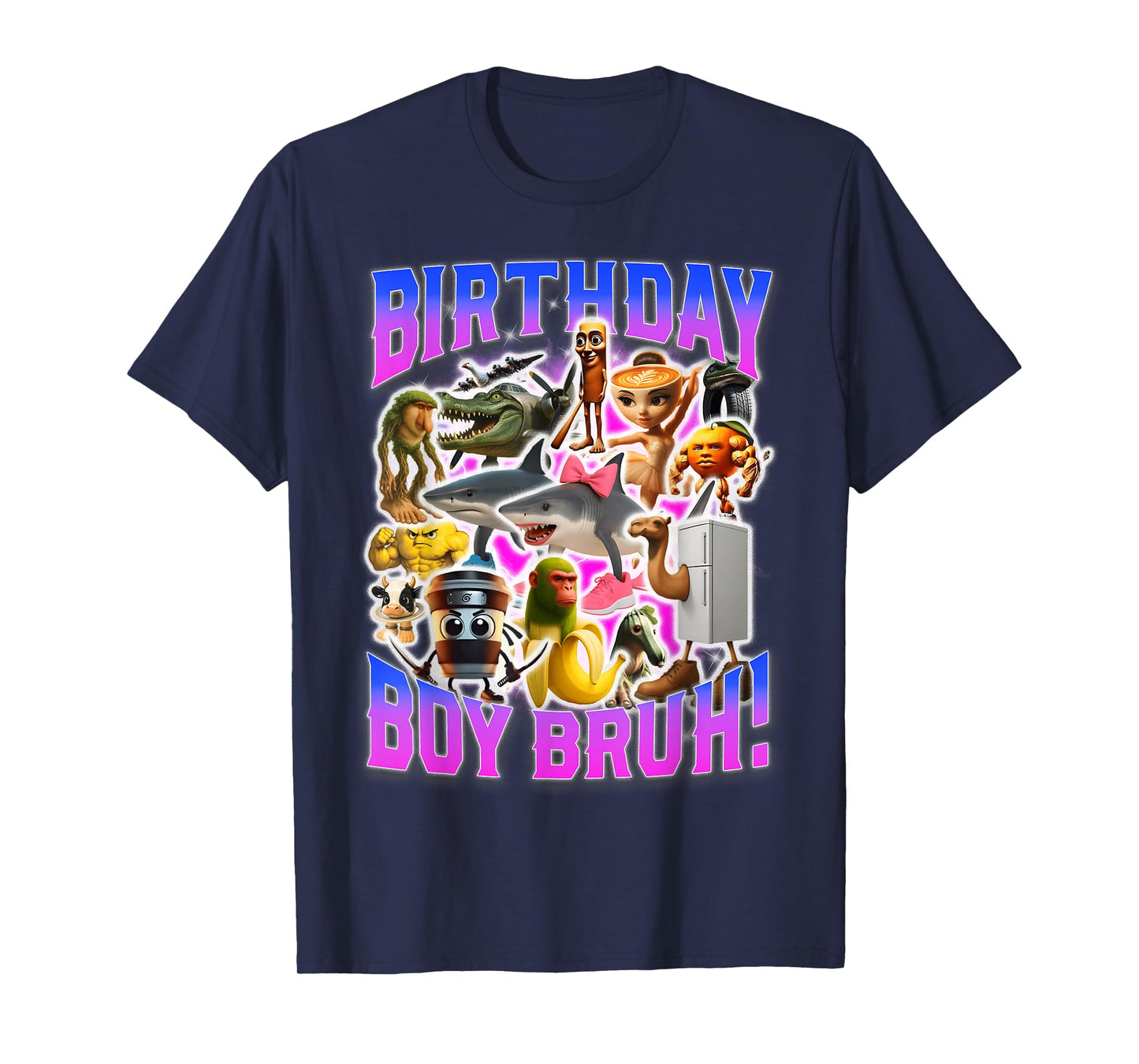 Birthday Boy Bruh Meme Funny Brainrot Design T-Shirt
