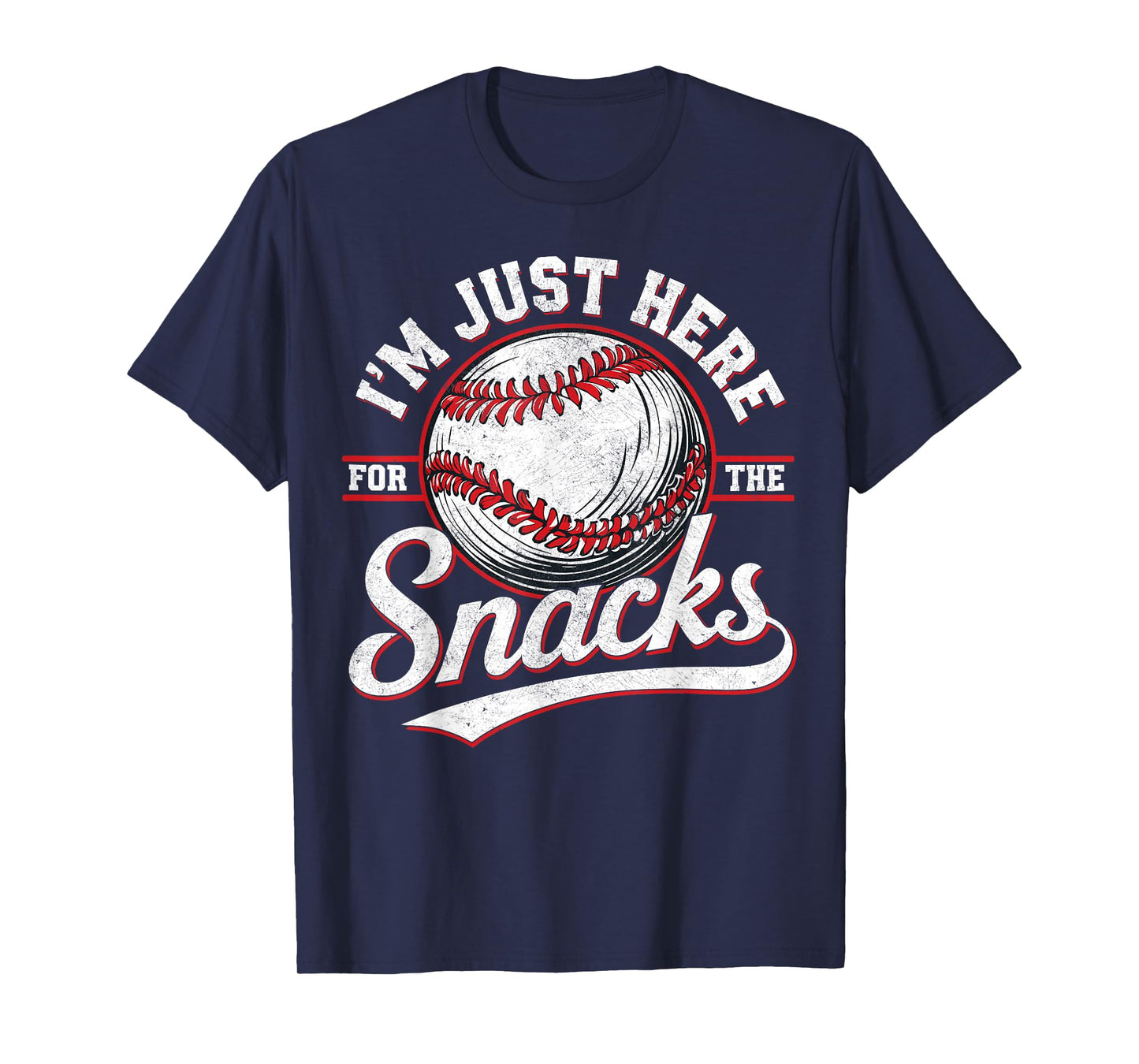 Funny Fantasy Baseball League I'm Just Here For The Snacks T-Shirt