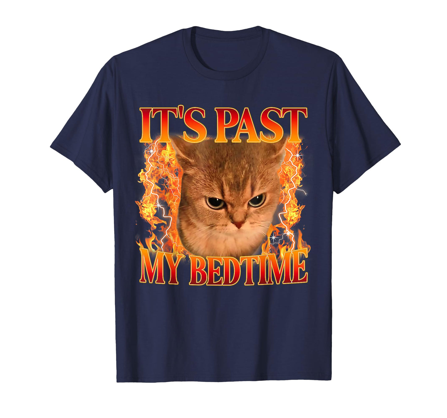 It's Past My Bedtime Funny Cat Meme Animals Humor Quote T-Shirt