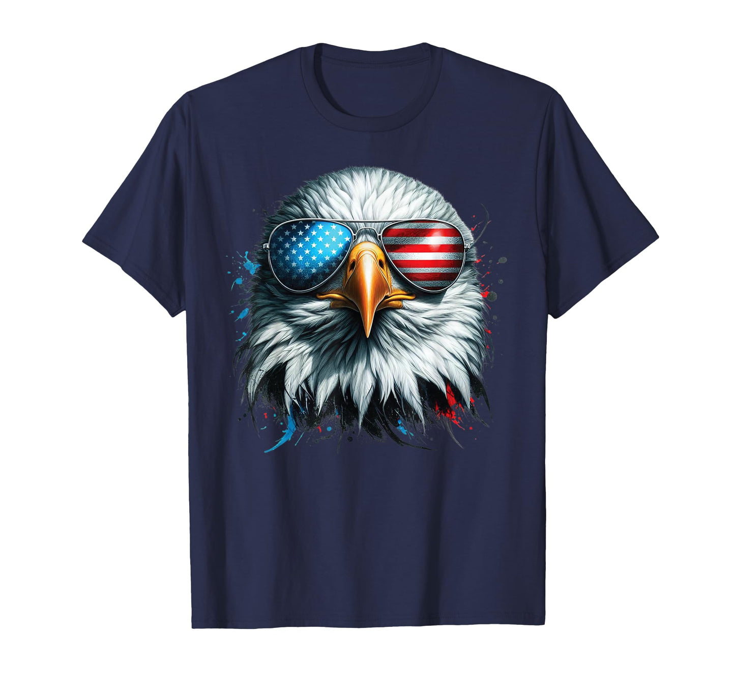 Cool Bald Eagle American Sunglasses Patriotic Man Funny T-Shirt