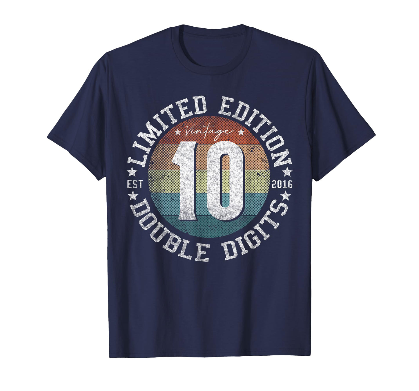 Official Double Digits 10 Year Old Gifts Vintage 2016 Boys T-Shirt